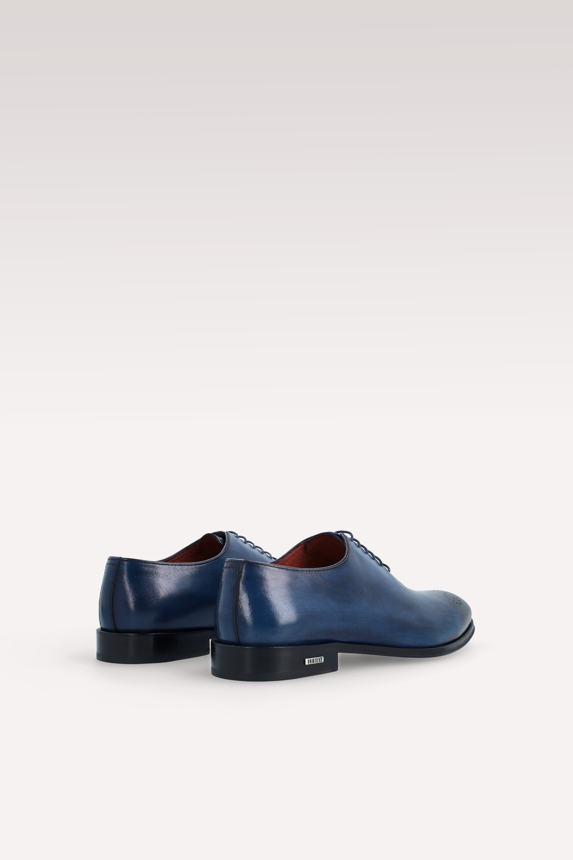 PRATO 01 DARK BLUE CALF LEATHER OXFORD SHOES AND ALEN LEATHER BELT