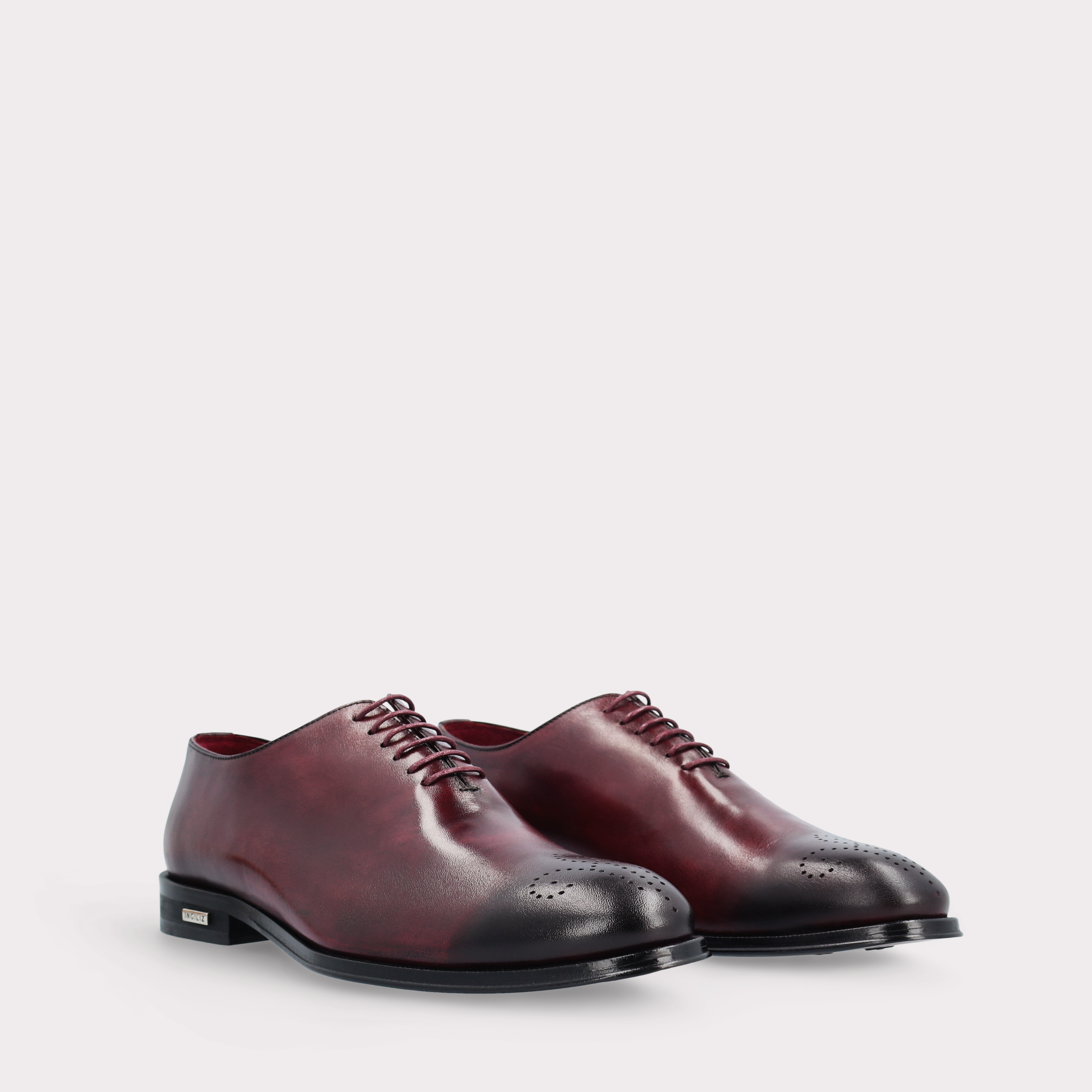PRATO 01 bordeaux leather oxford shoes