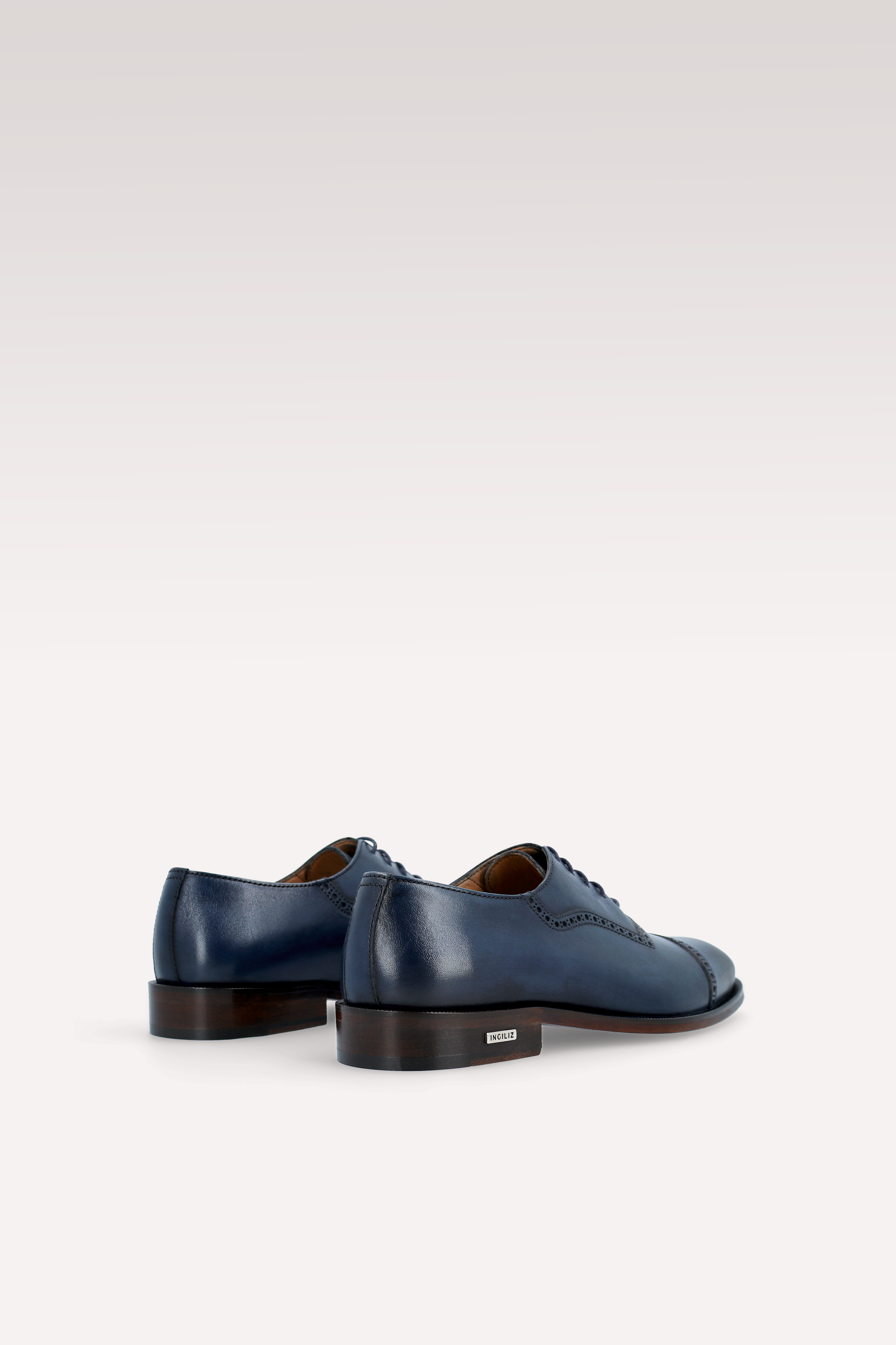 SCAFARI 01 BLUE LEATHER DERBY SHOES