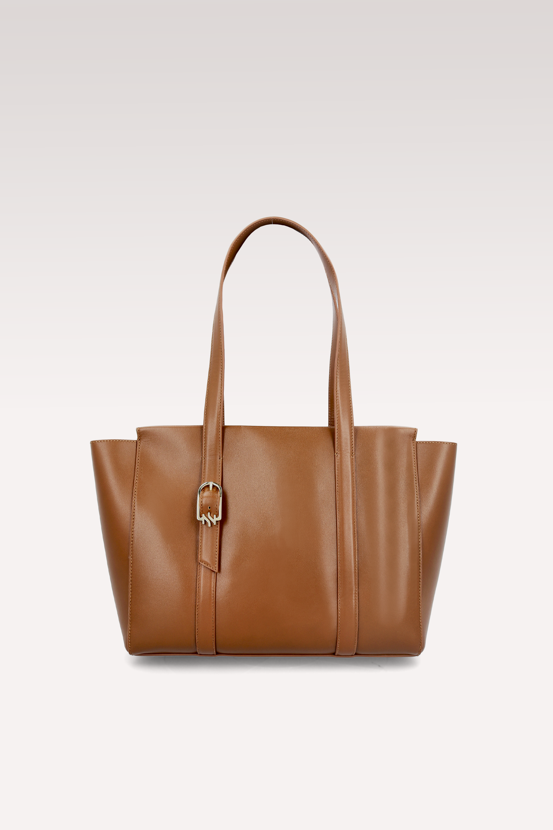 BELLA BROWN NAPPA LEATHER TOTE BAG