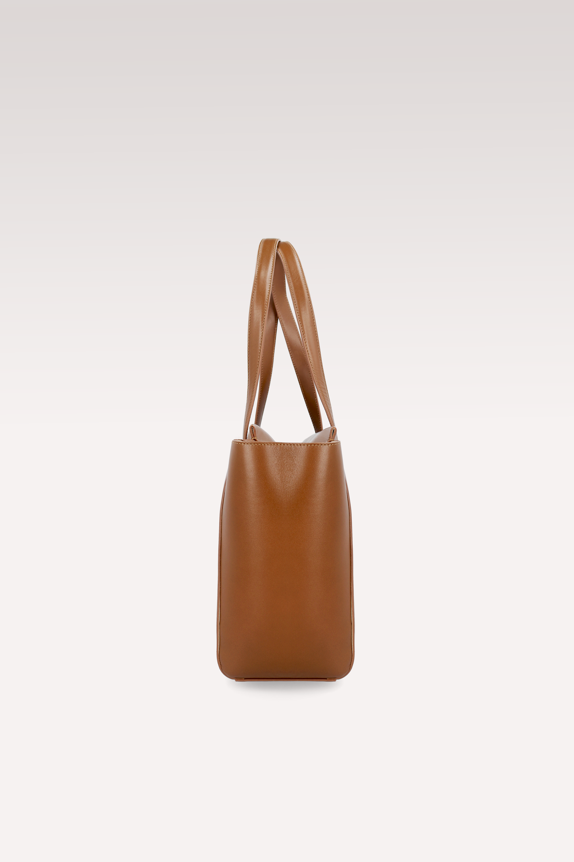 BELLA BROWN NAPPA LEATHER TOTE BAG