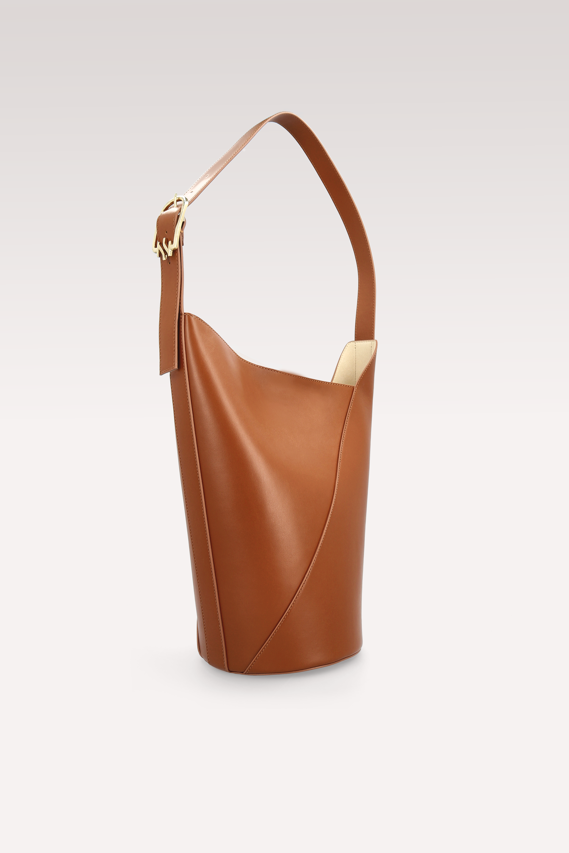 BLOOM BROWN NAPPA LEATHER TOTE BAG