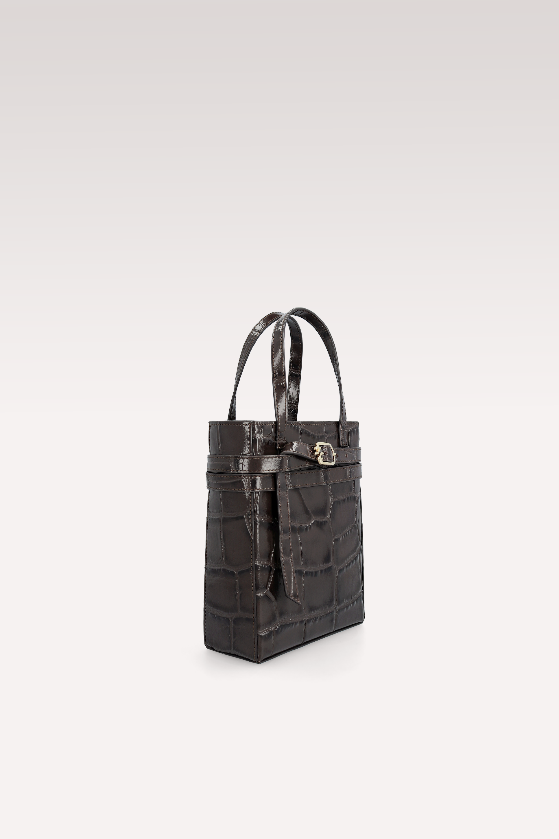 CARRIE BROWN COCCO EMBOSSED LEATHER CROSSBODY BAG