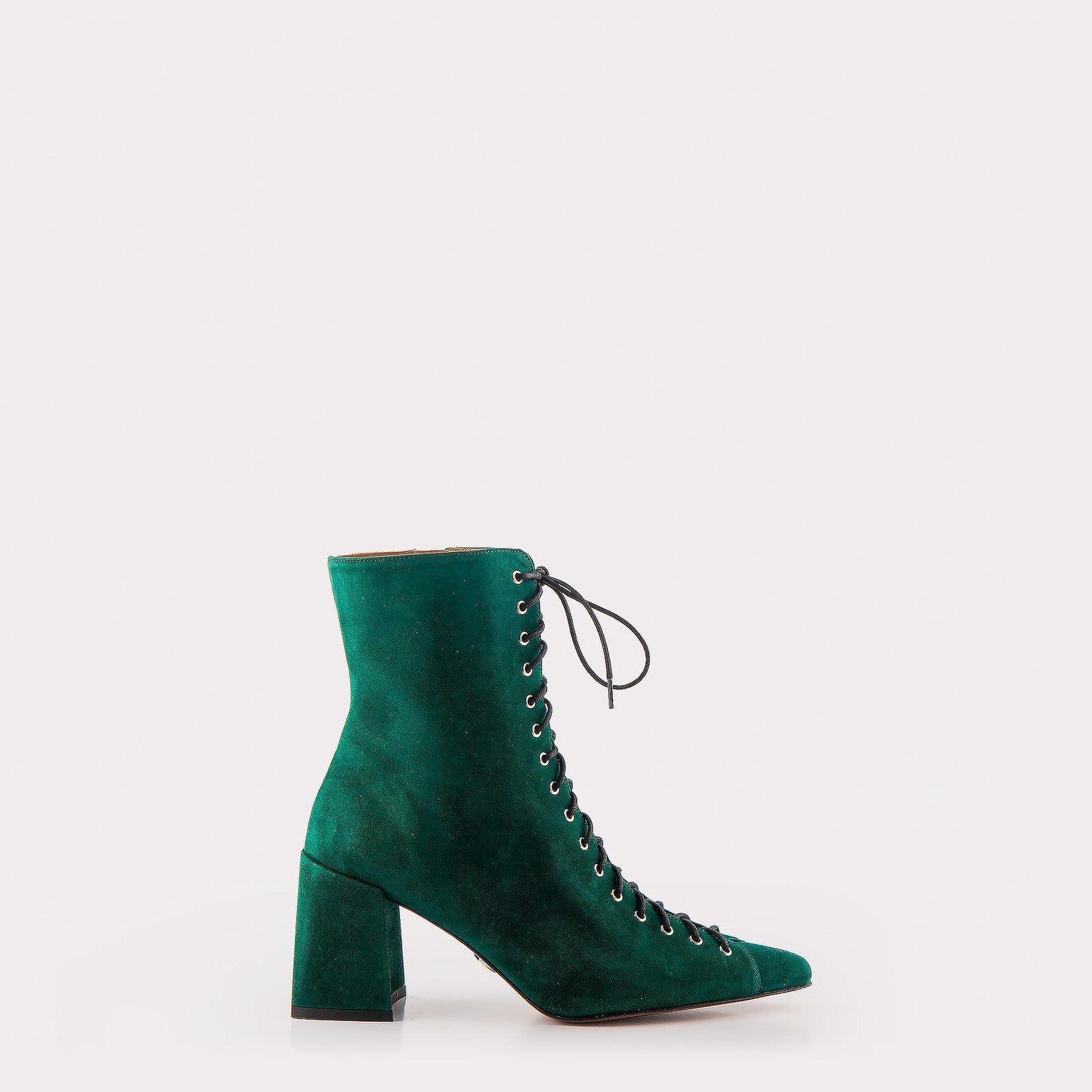 JOLIE 01 MOSS GREEN SUEDE LEATHER ANKLE BOOTS