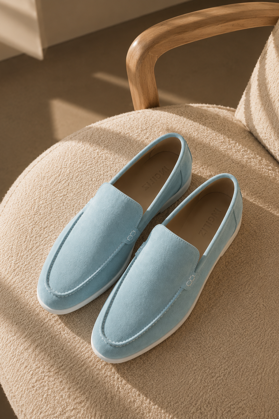 SENNA BLUE SUEDE LEATHER LOAFERS