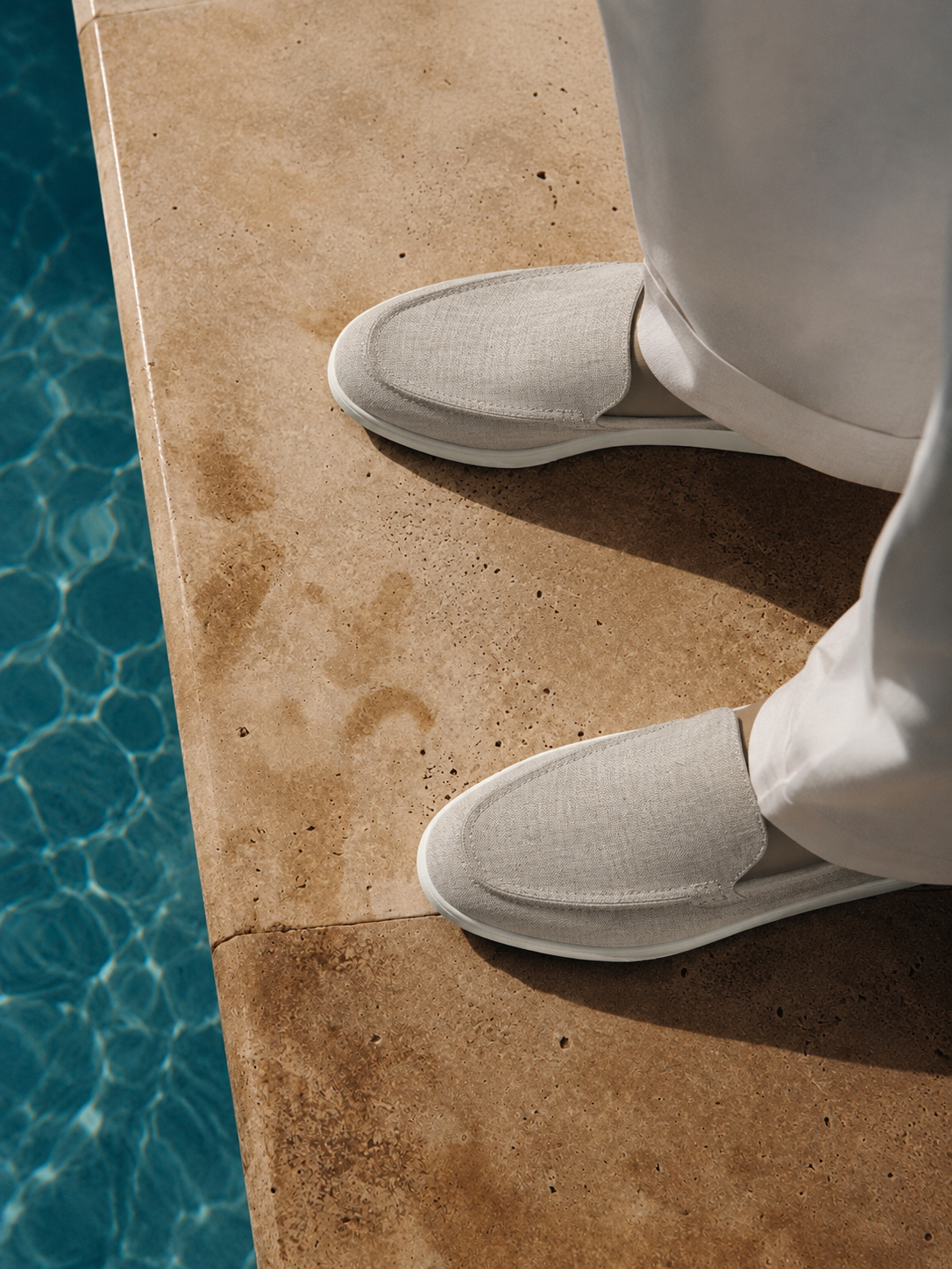MONZA OFF WHITE LINEN MULES