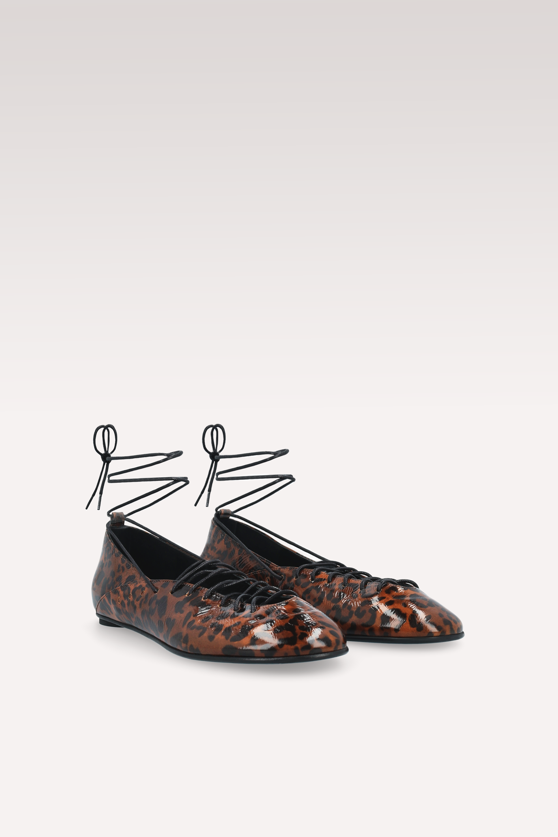 PALOMA BROWN LEOPARD PRINT LEATHER BALLERINAS