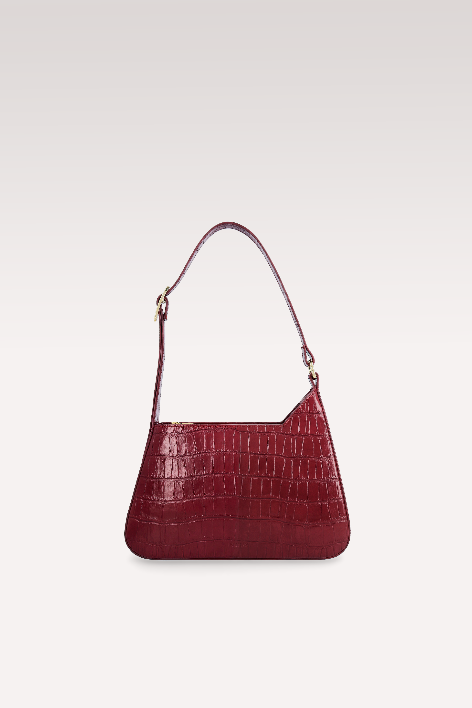 DALIA CHERRY COCCO EMBOSSED LEATHER SHOULDER BAG