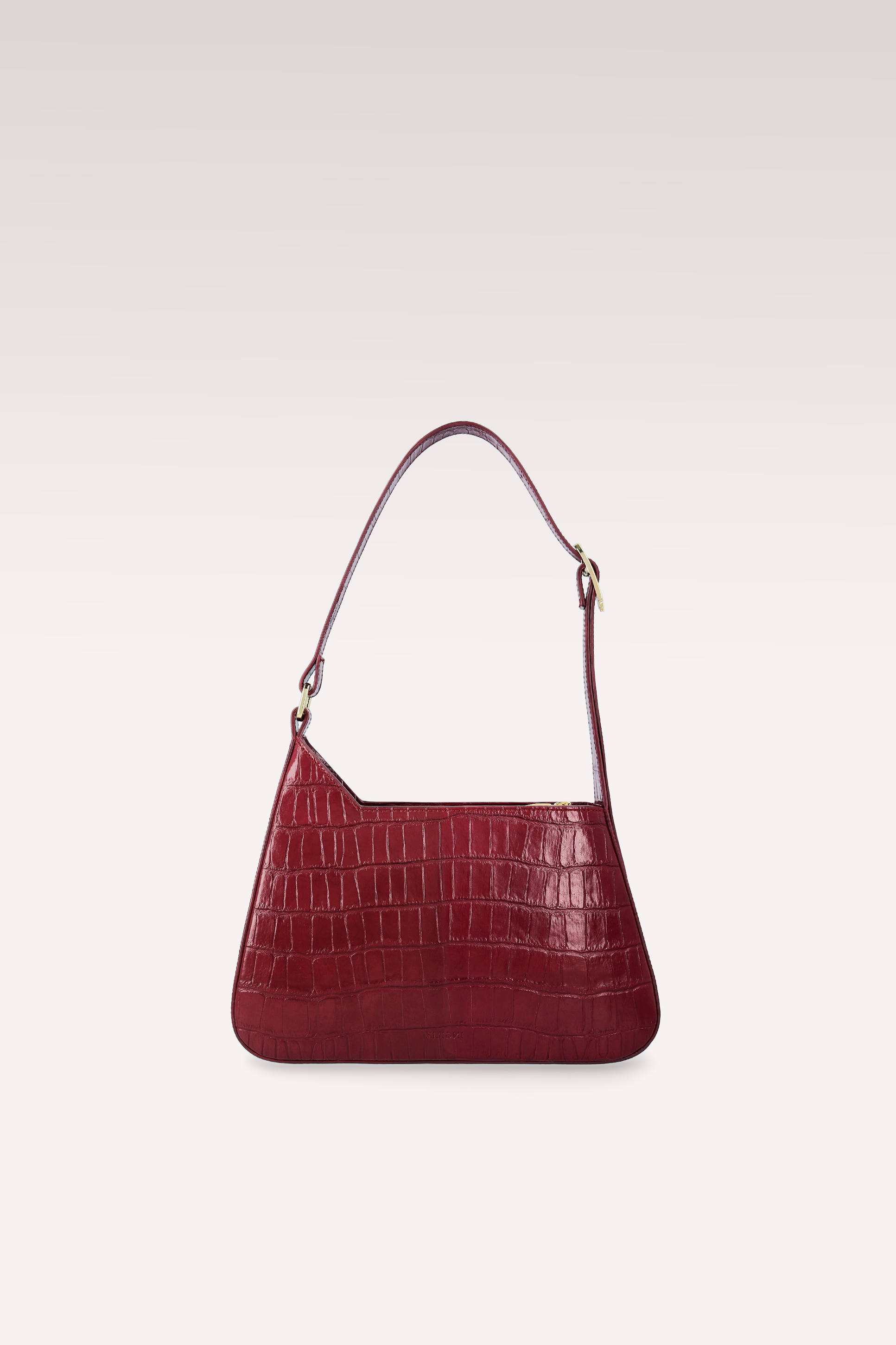 DALIA CHERRY COCCO EMBOSSED LEATHER SHOULDER BAG
