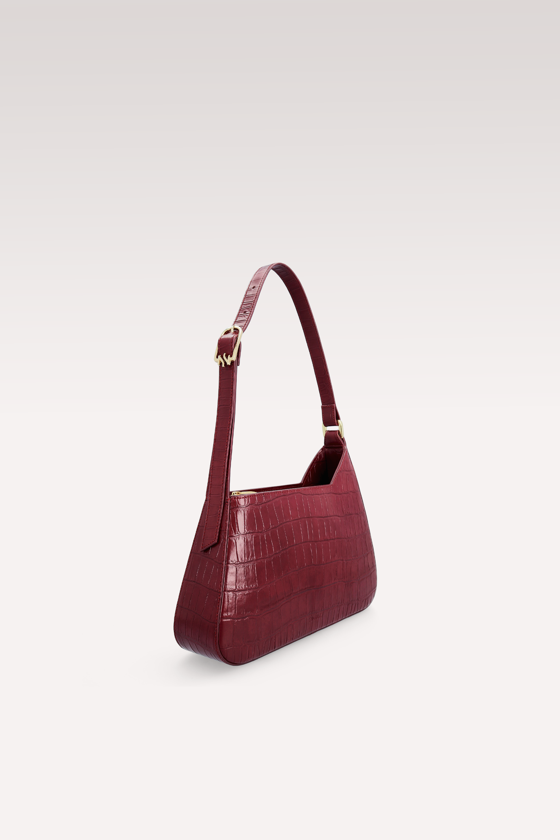 DALIA CHERRY COCCO EMBOSSED LEATHER SHOULDER BAG