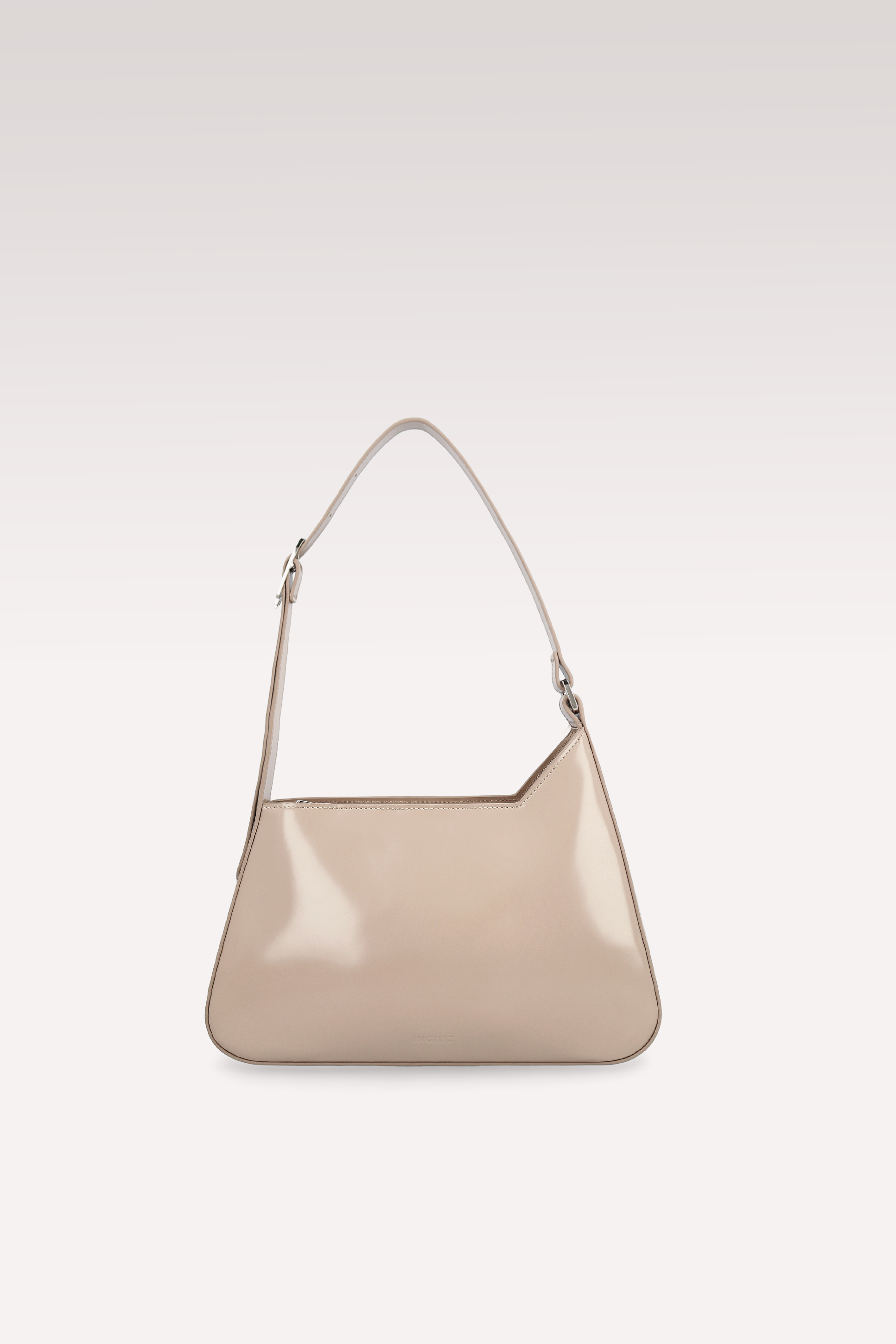 DALIA TAUPE SEMI PATENT LEATHER SHOULDER BAG