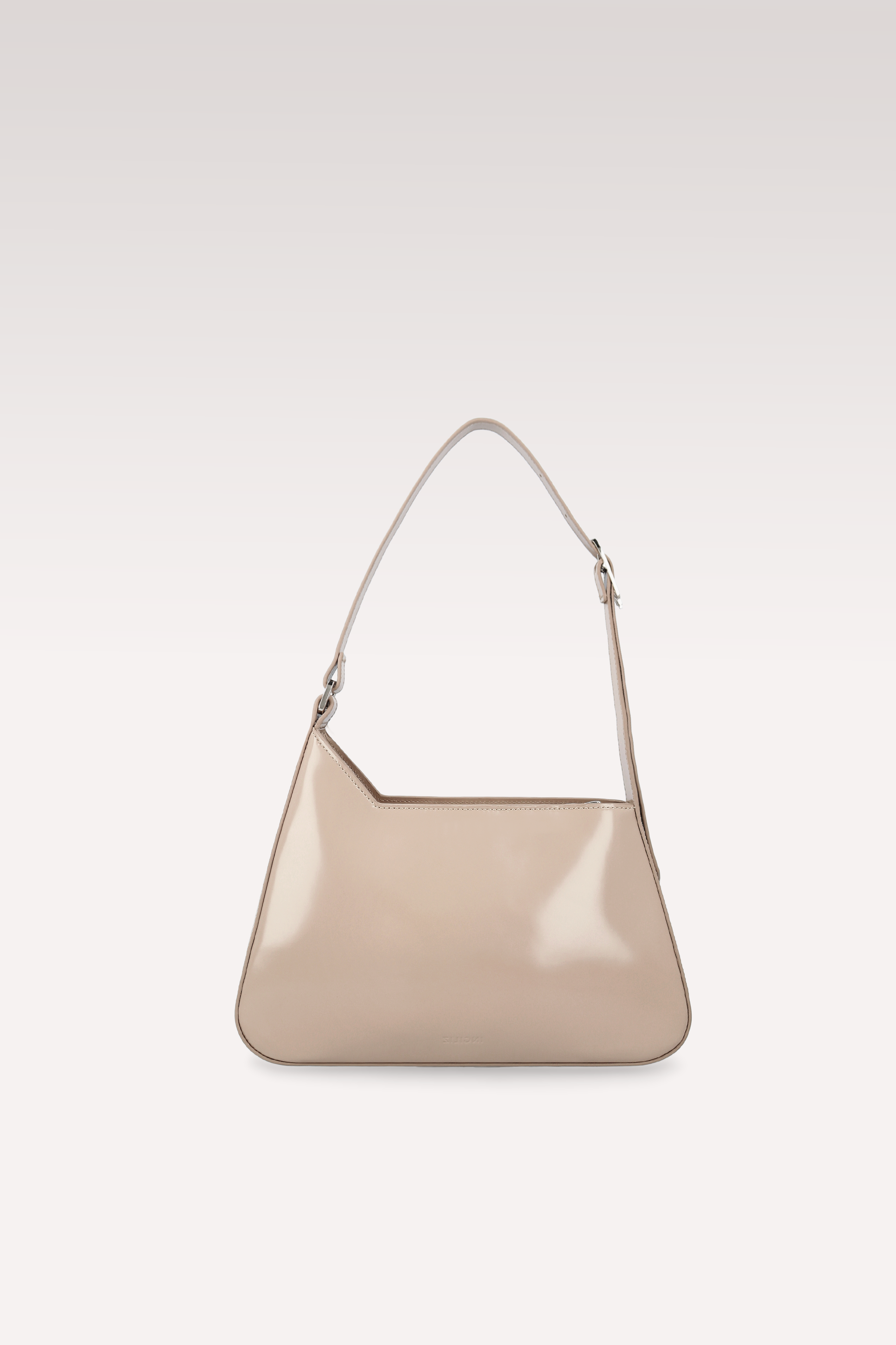 DALIA TAUPE SEMI PATENT LEATHER SHOULDER BAG