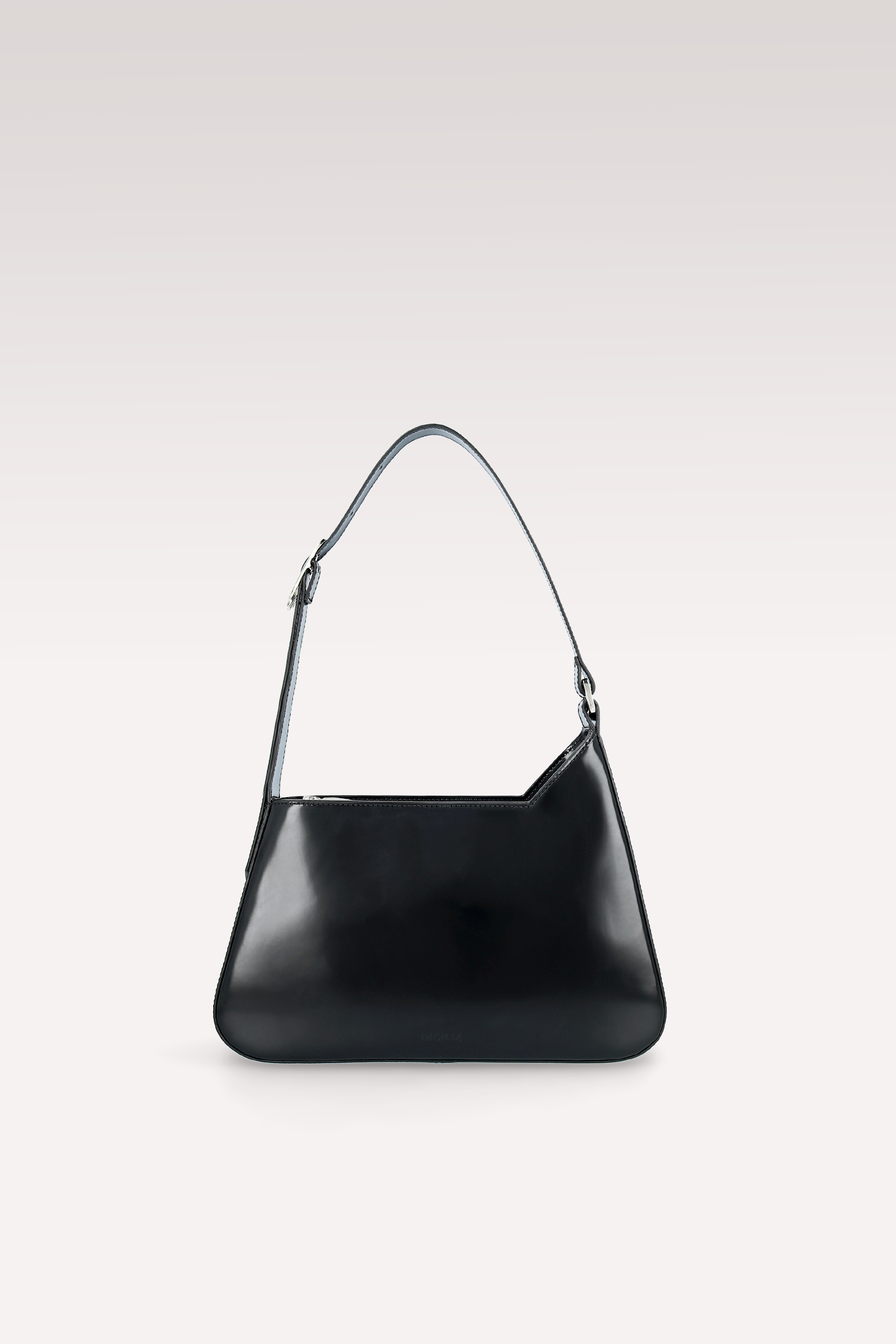 DALIA BLACK SEMI PATENT LEATHER SHOULDER BAG