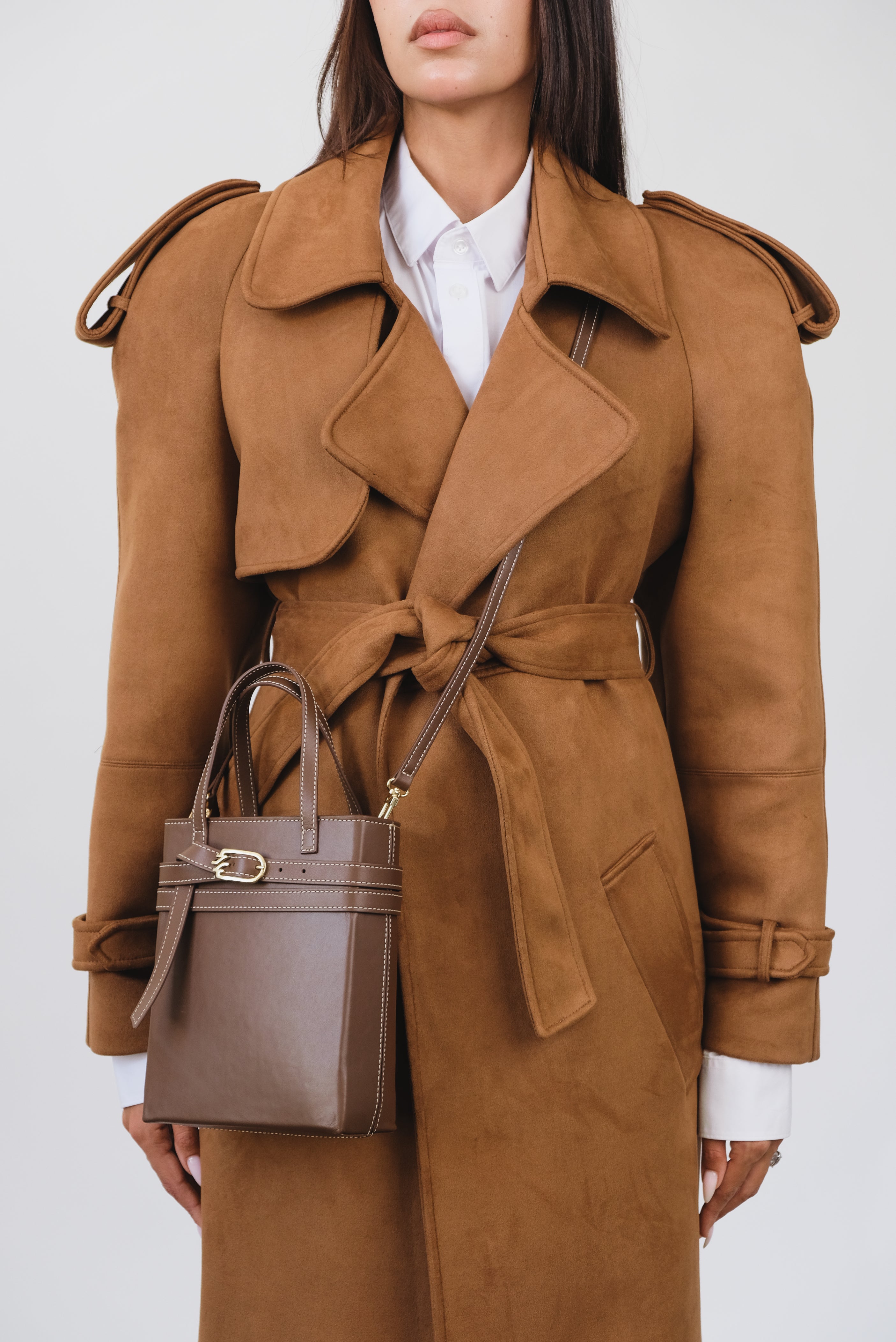 VERA CHESTNUT NAPPA LEATHER ANKLE BOOTS AND CARRIE CROSSBODY BAG