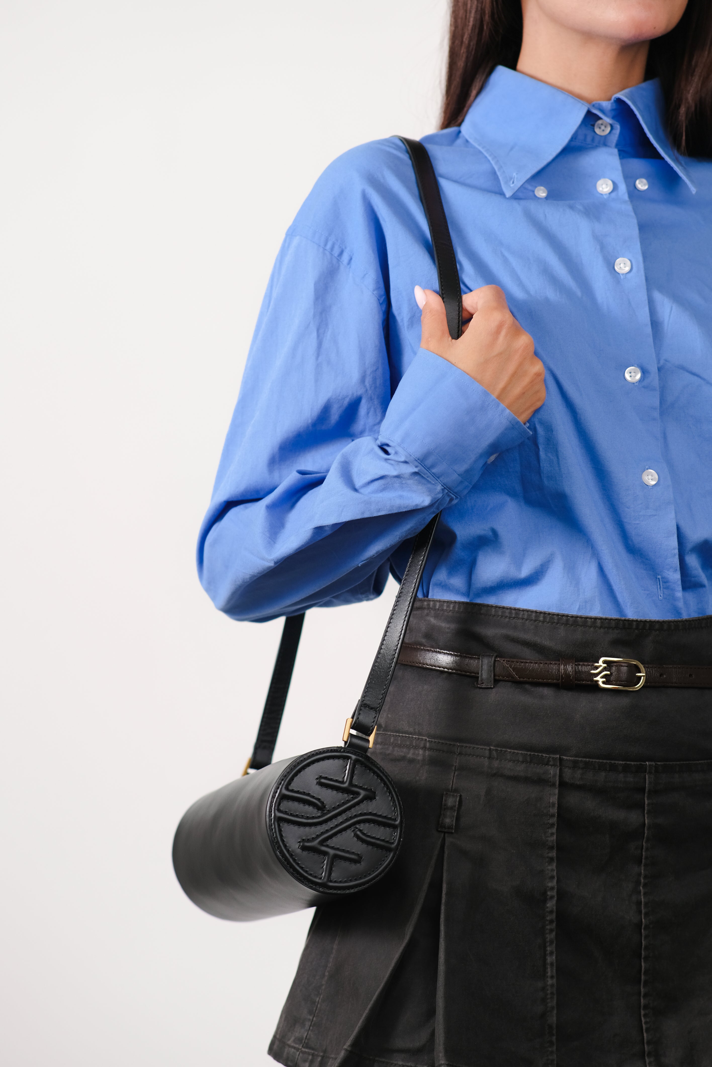 FIONA BLACK NAPPA LEATHER CROSSBODY BAG