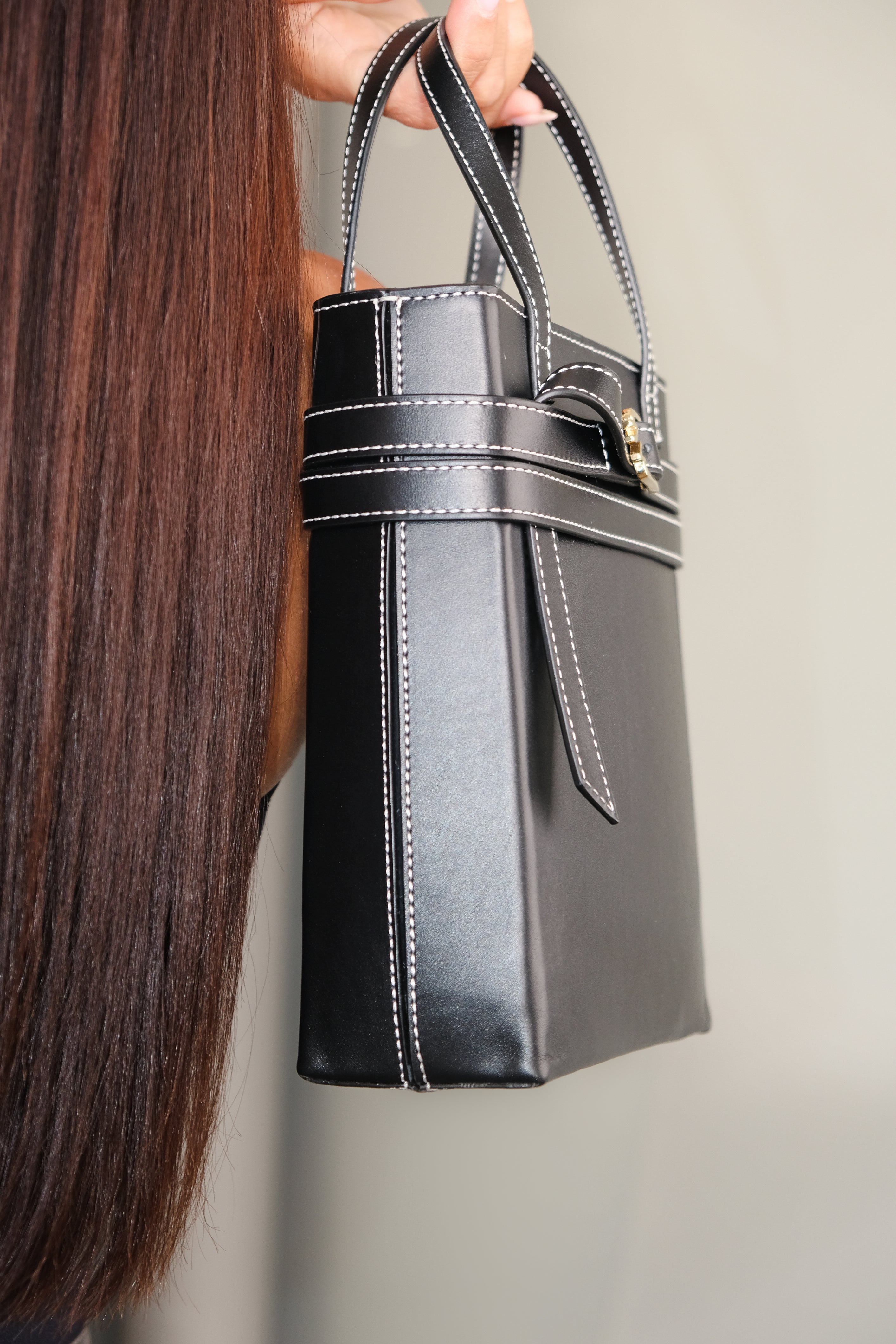 CARRIE BLACK NAPPA LEATHER CROSSBODY BAG