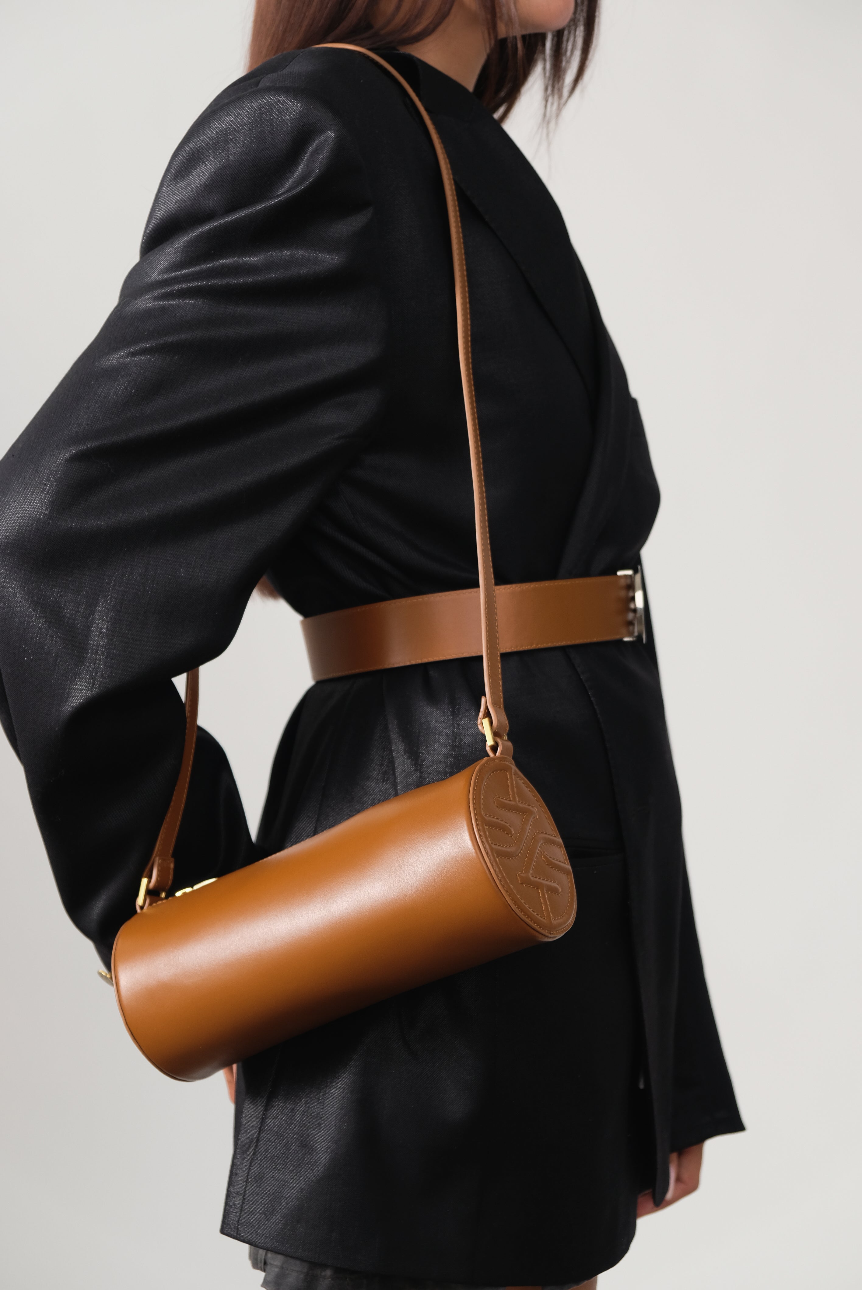 FIONA BROWN NAPPA LEATHER CROSSBODY BAG