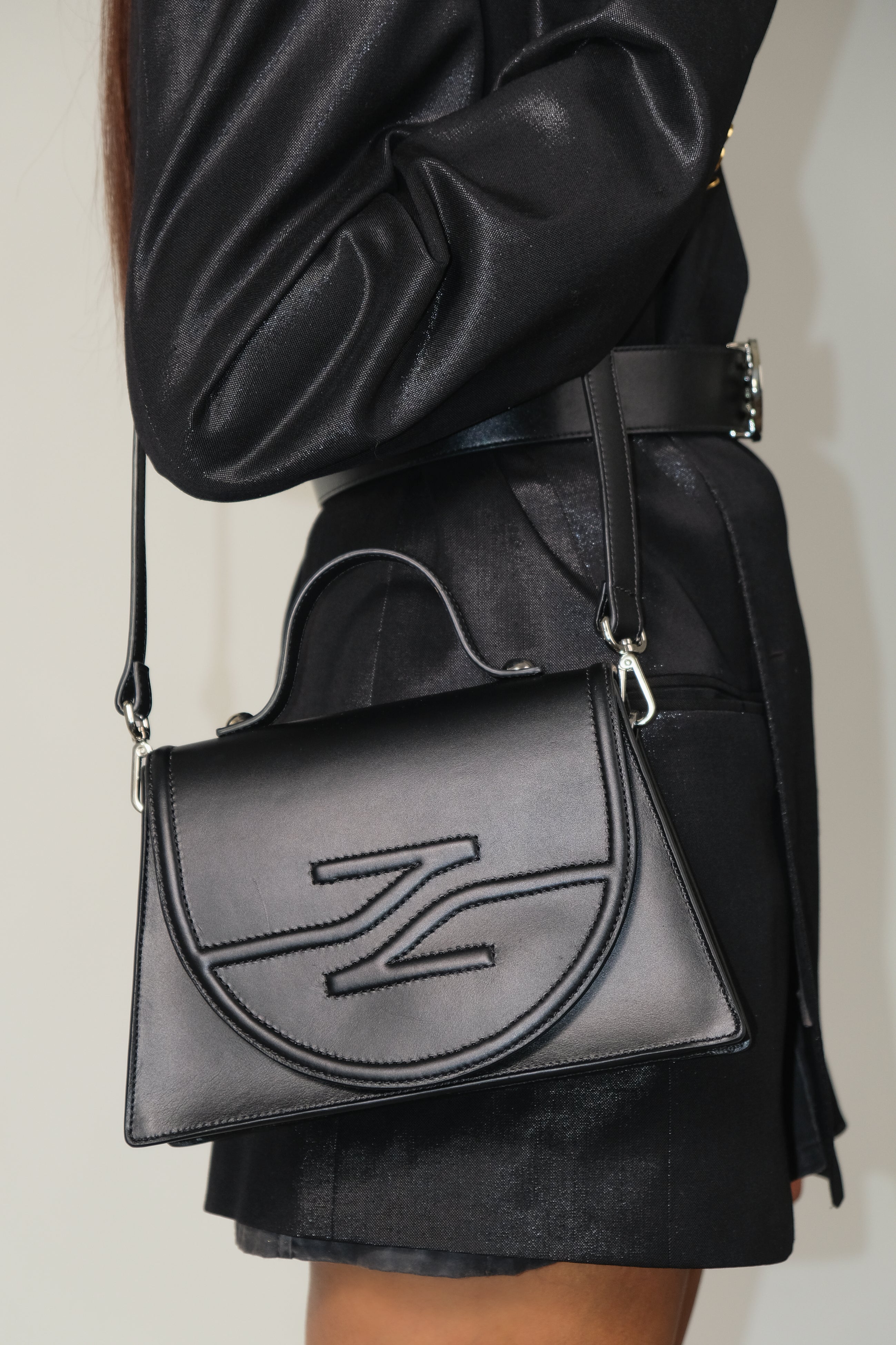 COLETTE BLACK NAPPA LEATHER CROSSBODY BAG