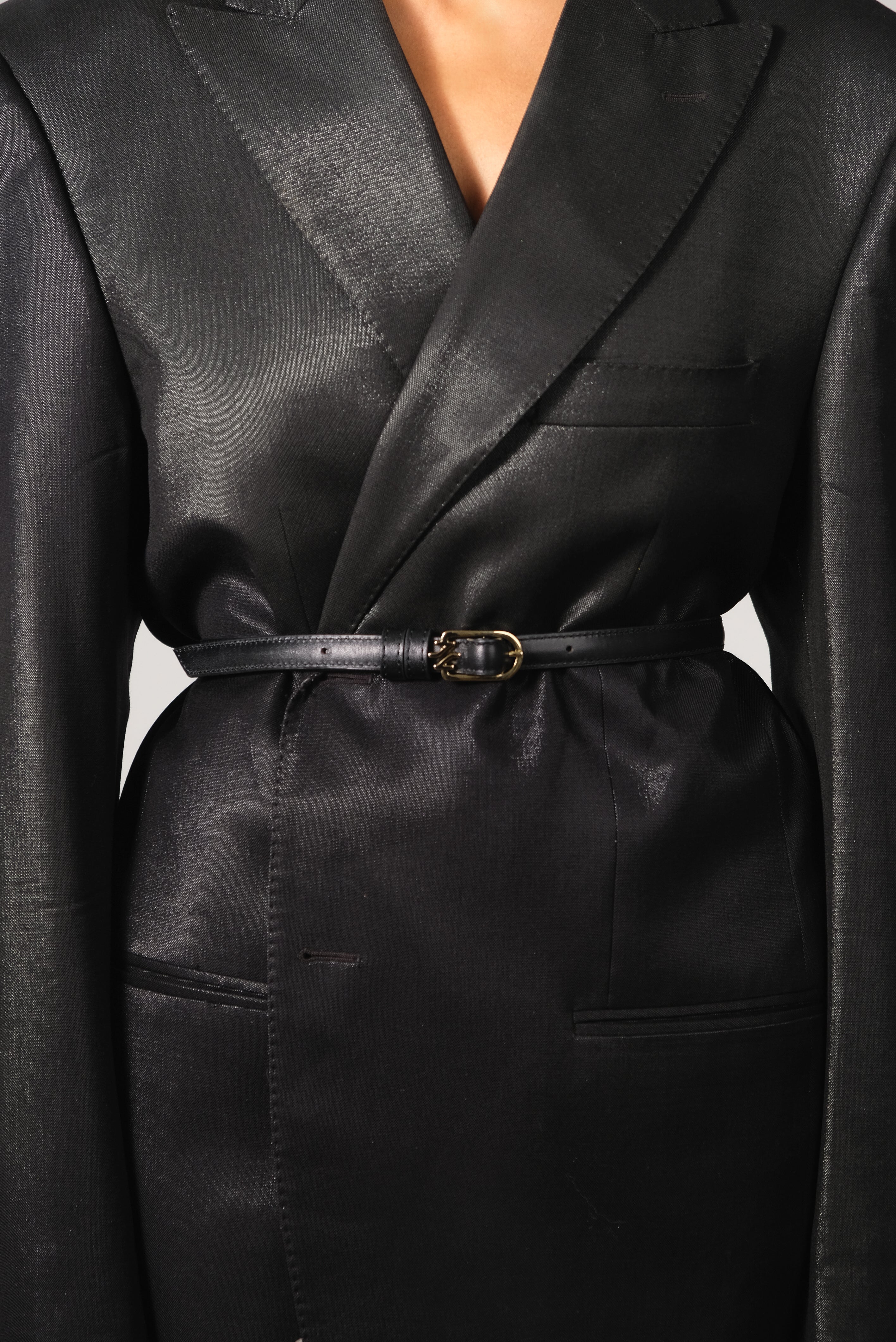 JULIE BLACK NAPPA LEATHER BELT