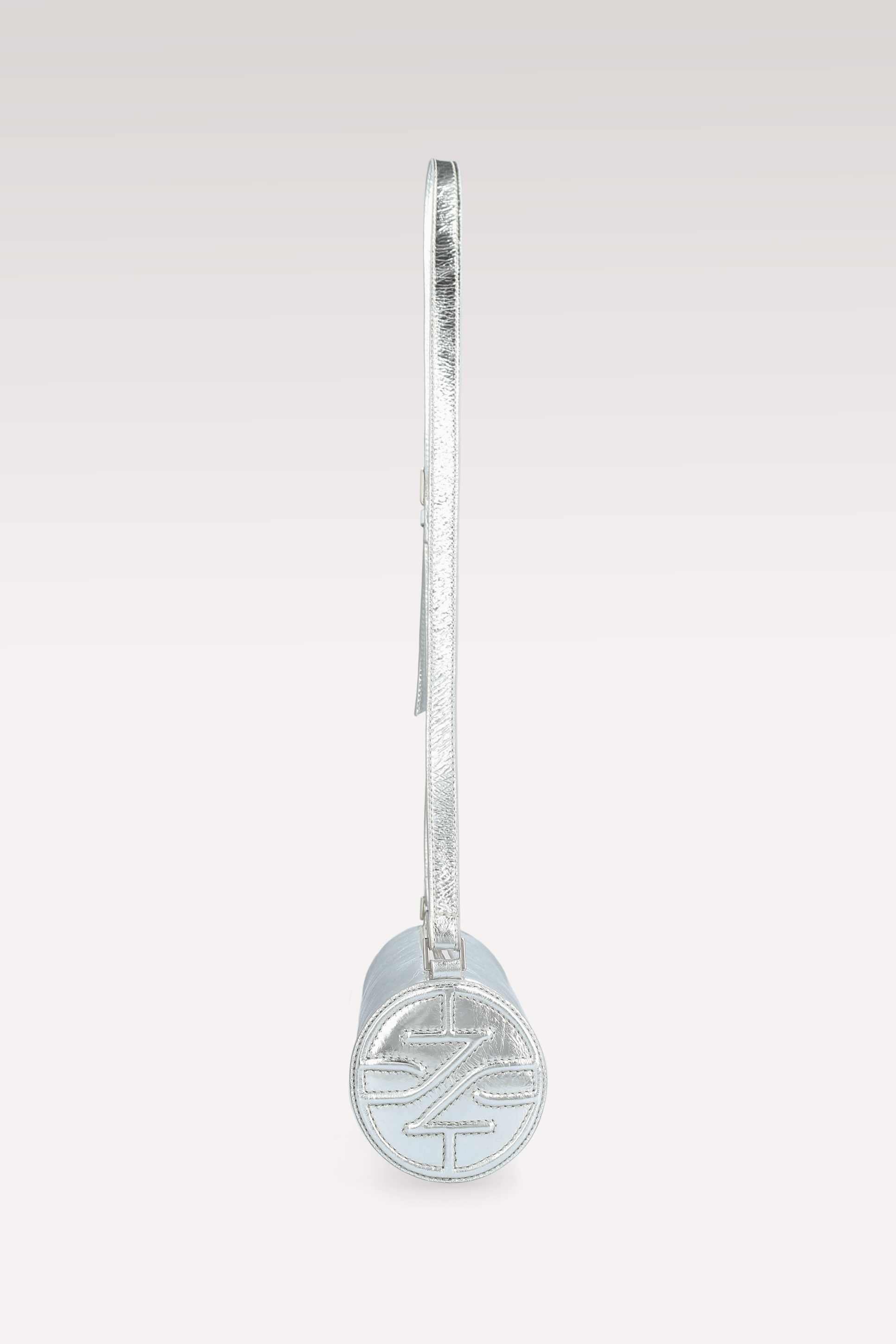 FIONA SILVER METALLIC WRINKLED LEATHER CROSSBODY BAG