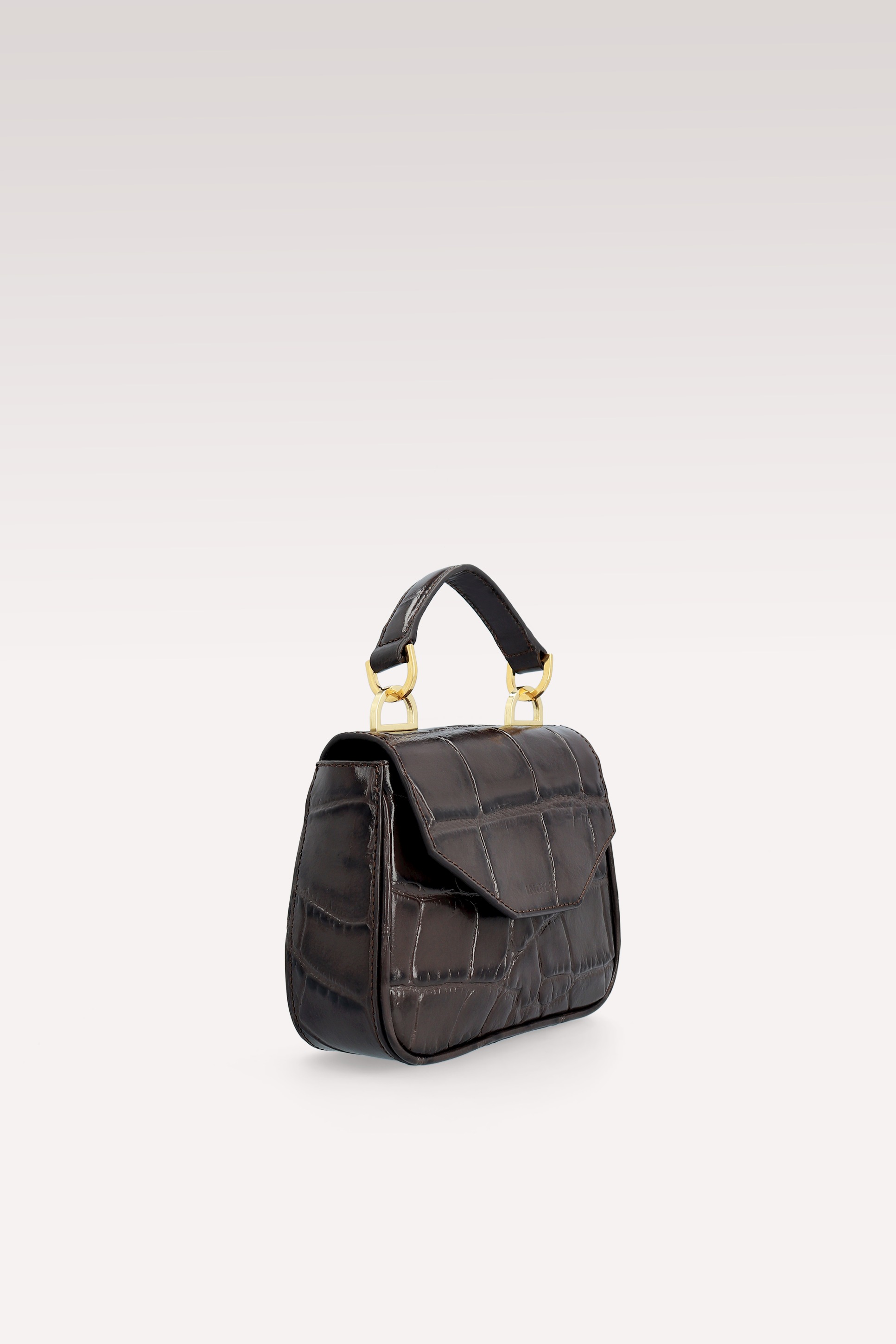 MILLY BROWN COCCO EMBOSSED LEATHER MINI BAG AND KEIRA 2 LEATHER BELT