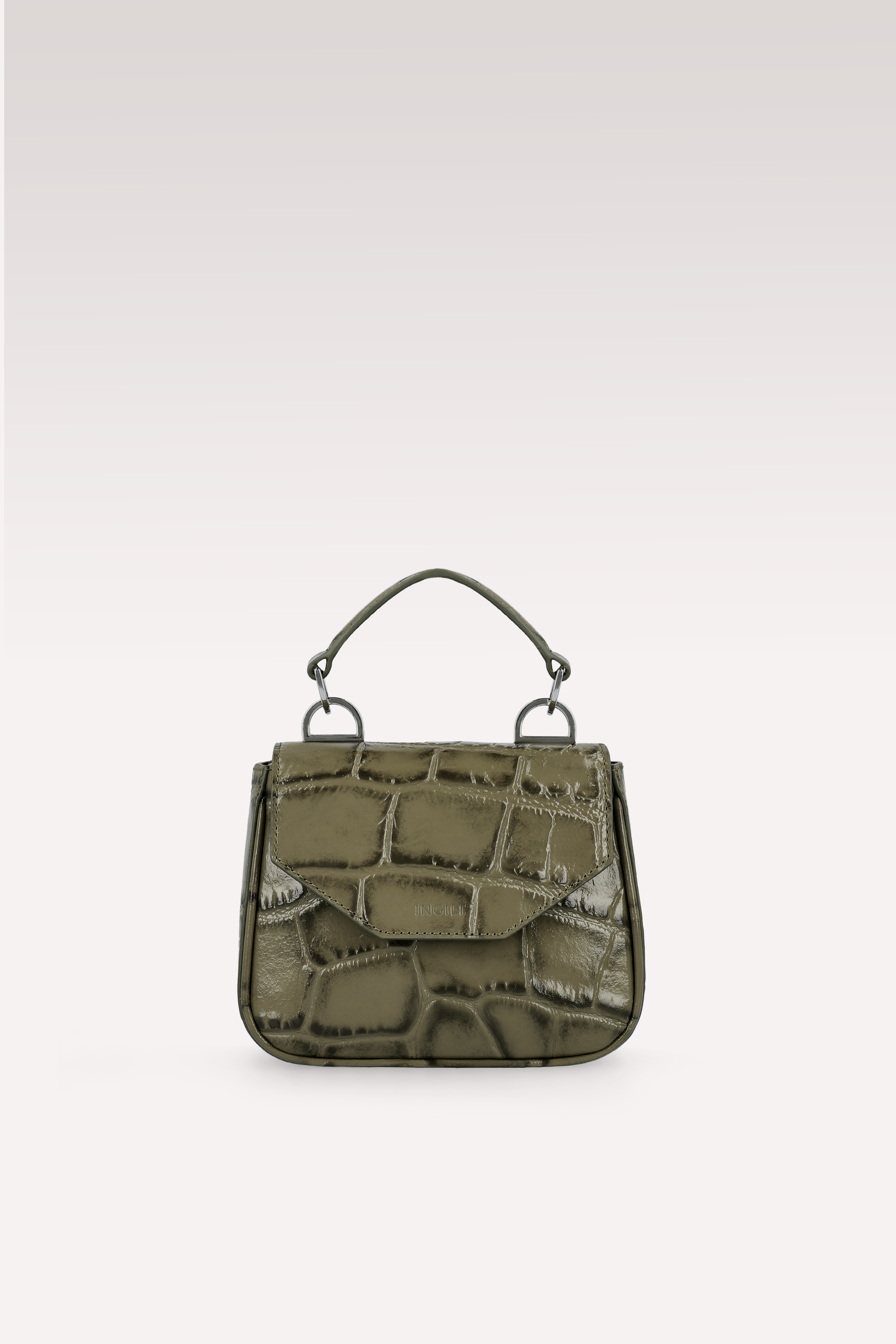 MILLY OLIVE COCCO EMBOSSED LEATHER MINI BAG