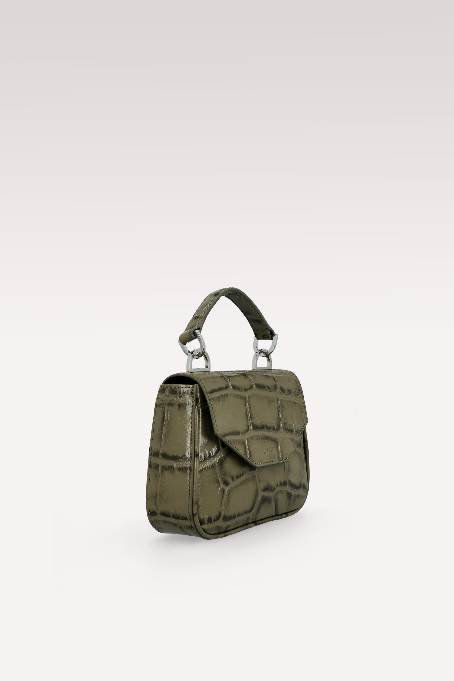 MILLY OLIVE COCCO EMBOSSED LEATHER MINI BAG