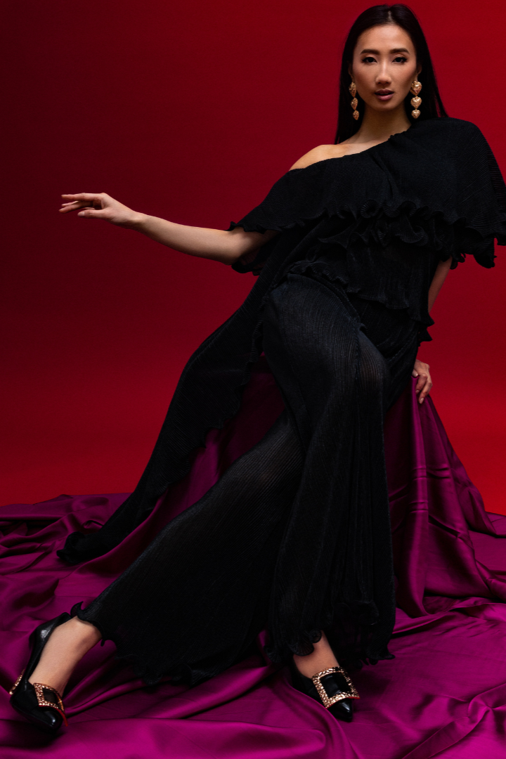 ASTRID DEC ACC 02 BLACK GLOSS LEATHER PUMPS