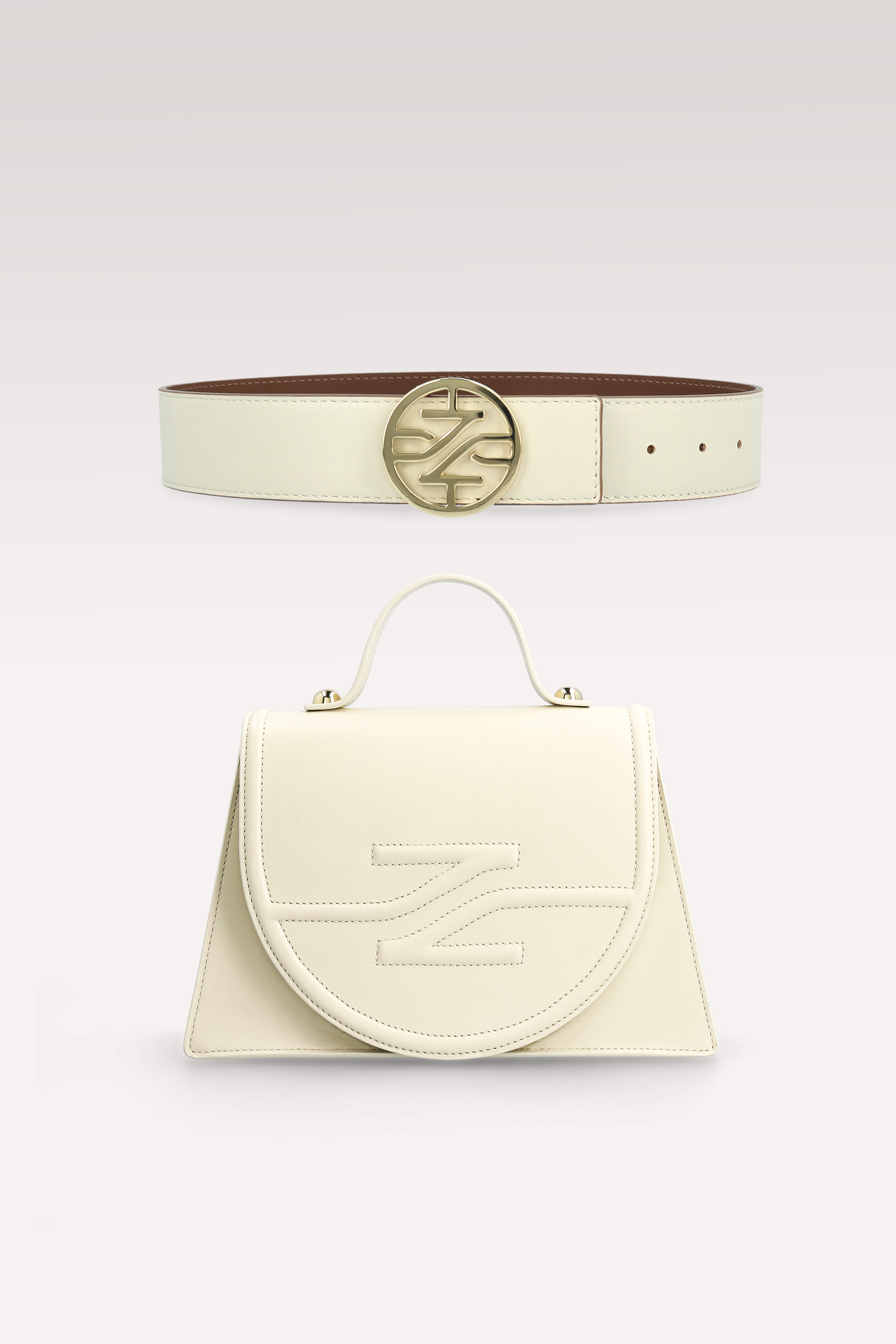 COLETTE TOFU NAPPA LEATHER CROSSBODY BAG AND KENNIE LEATHER BELT
