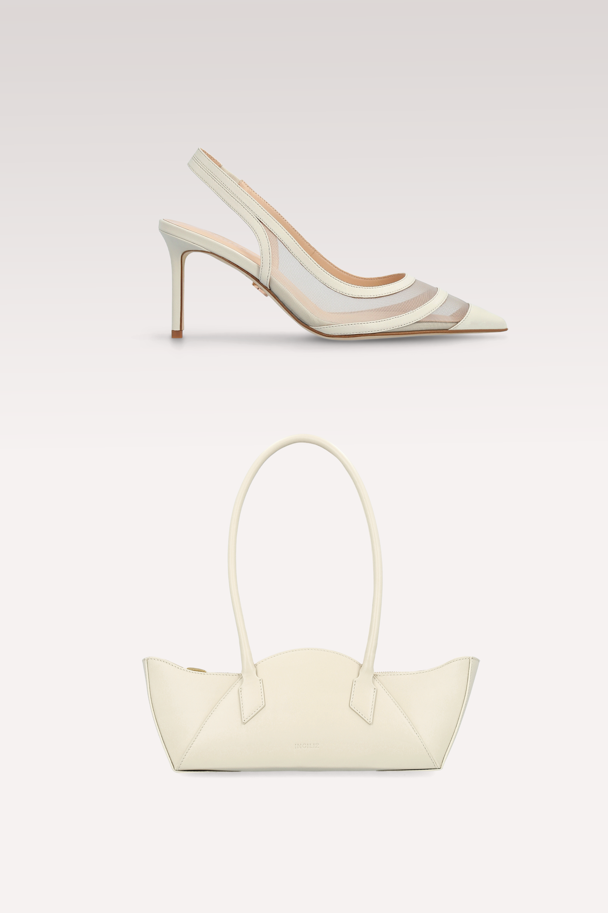 DAISY TOFU CALF NAPPA LEATHER SHOULDER BAG AND SIENNA LEATHER AND MESH PUMPS