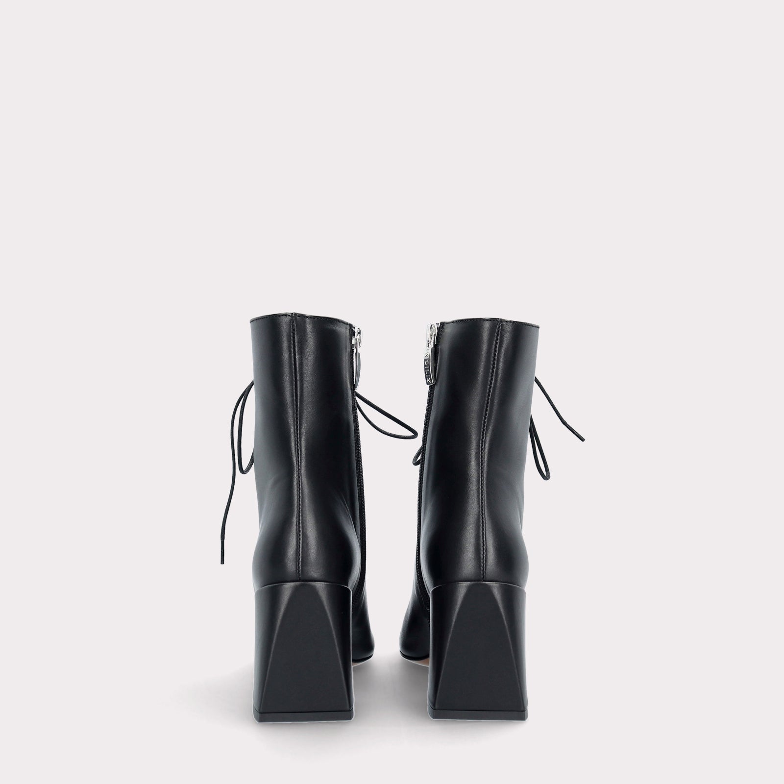 JOLIE 01 BLACK LEATHER ANKLE BOOTS