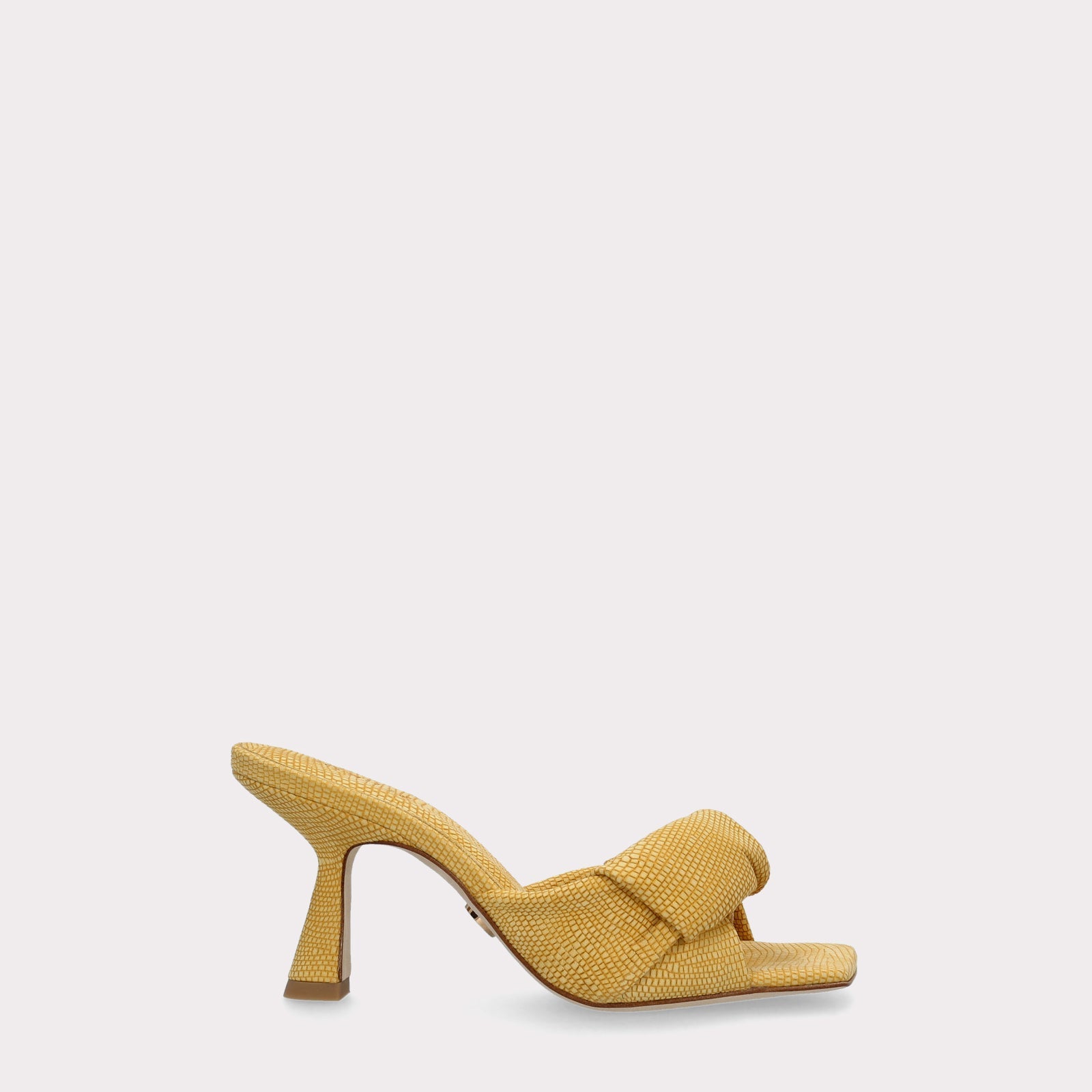 NIA YELLOW LIZZARD EMBOSSED SUEDE LEATHER MULES