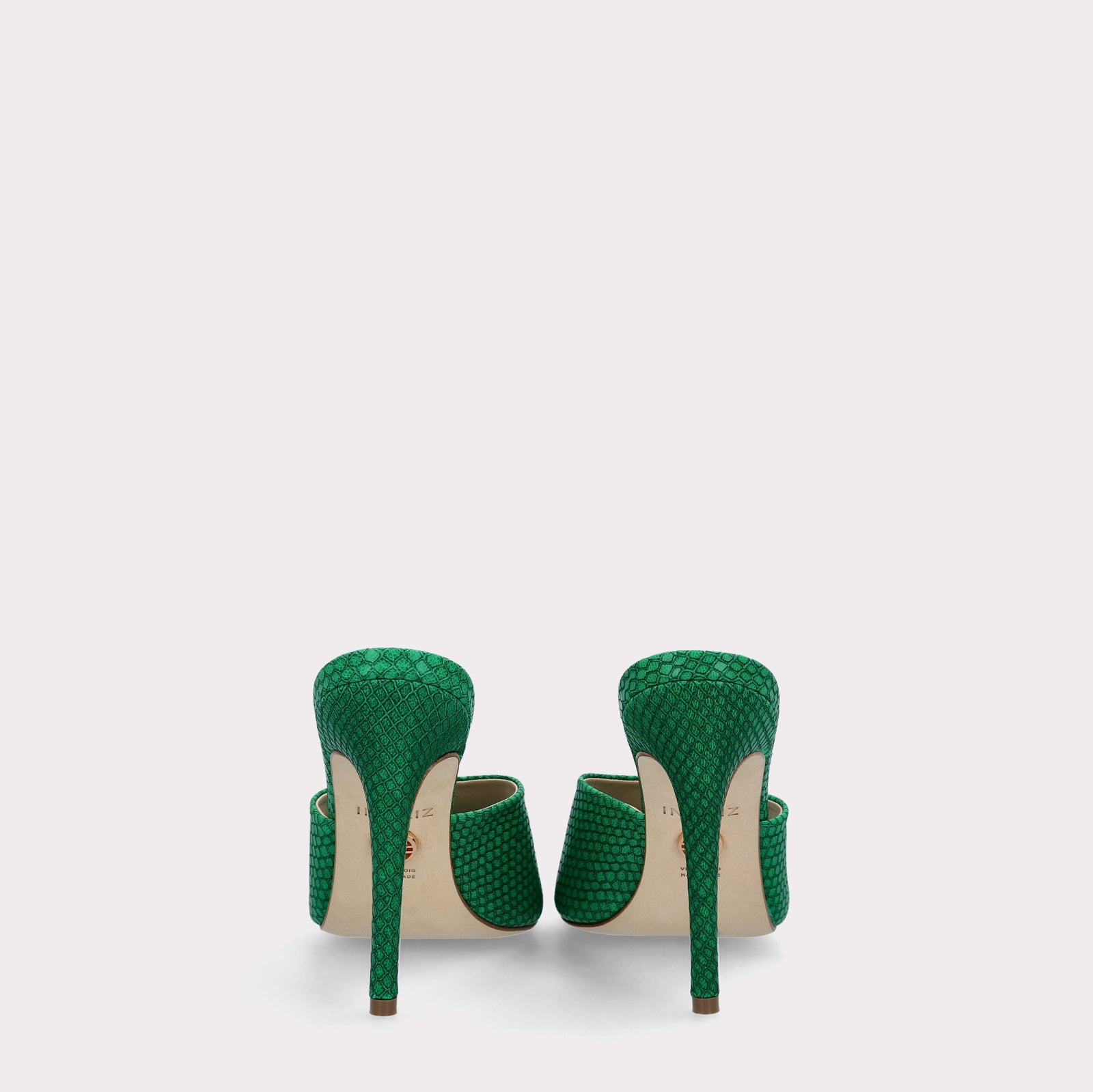 KALINA 05 GREEN LIZZARD EMBOSSED LEATHER MULES