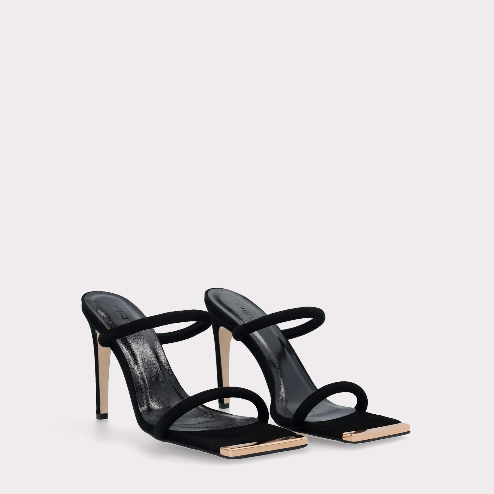 KATERINA BLACK SUEDE LEATHER MULES