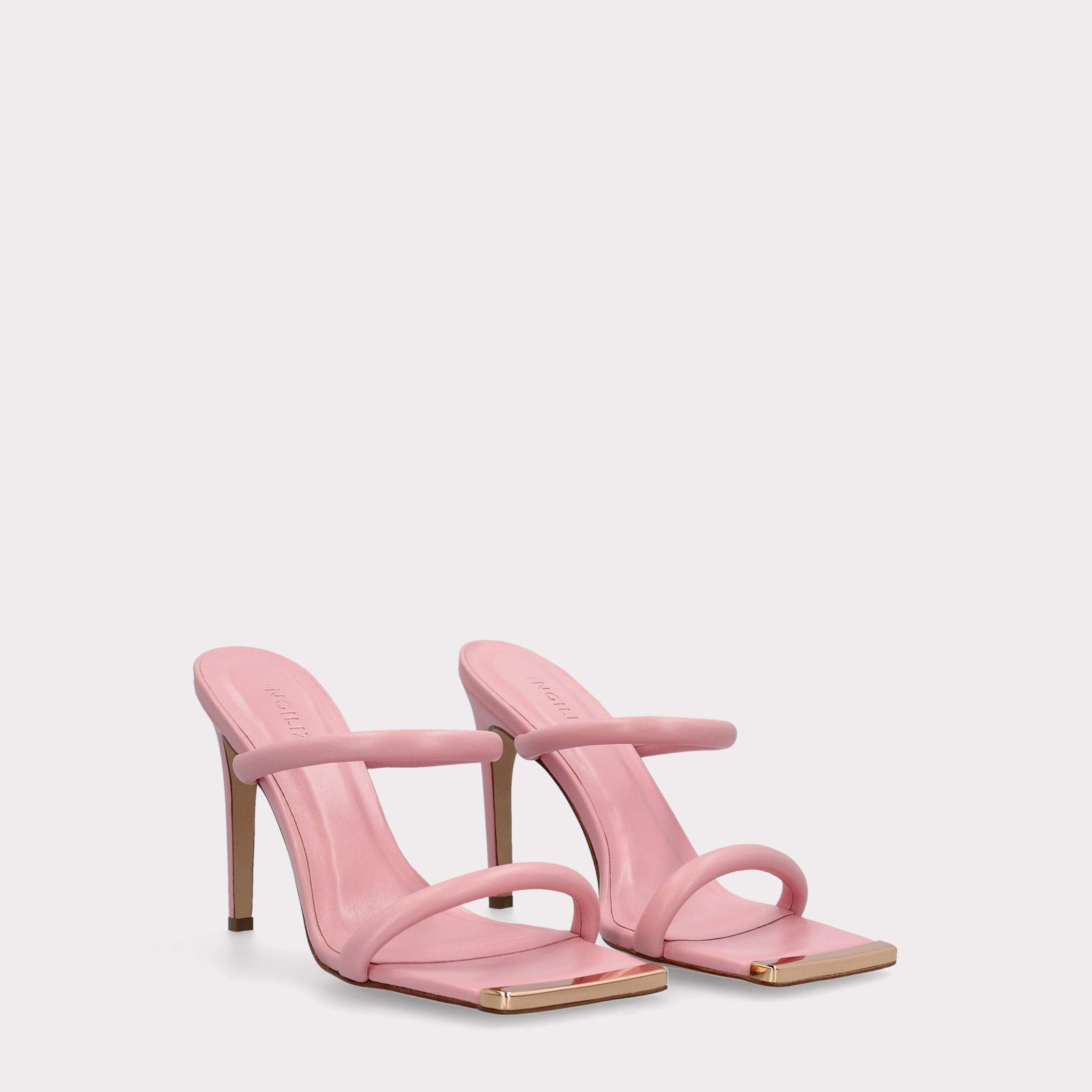 KATERINA PINK SMOOTH LEATHER MULES