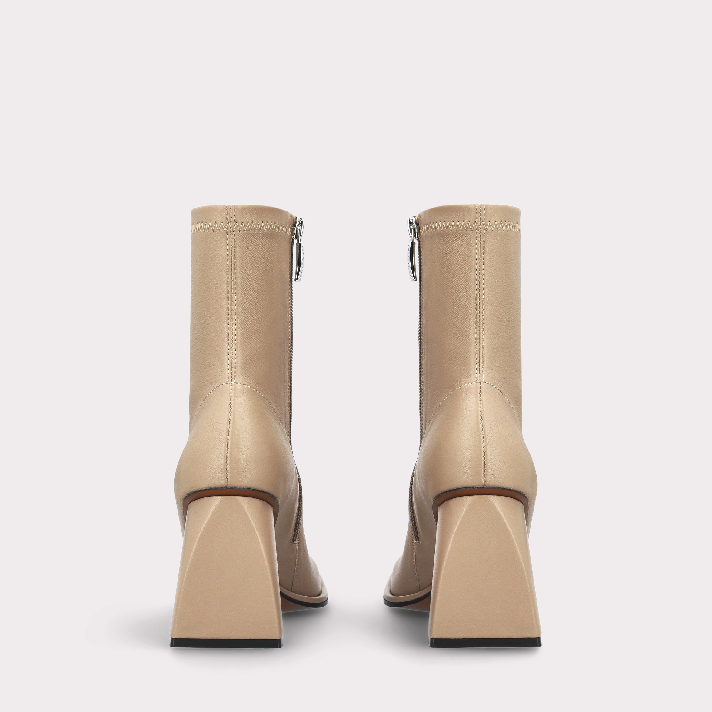 BRENTA 01 NUDE STRETCH LEATHER ANKLE BOOTS