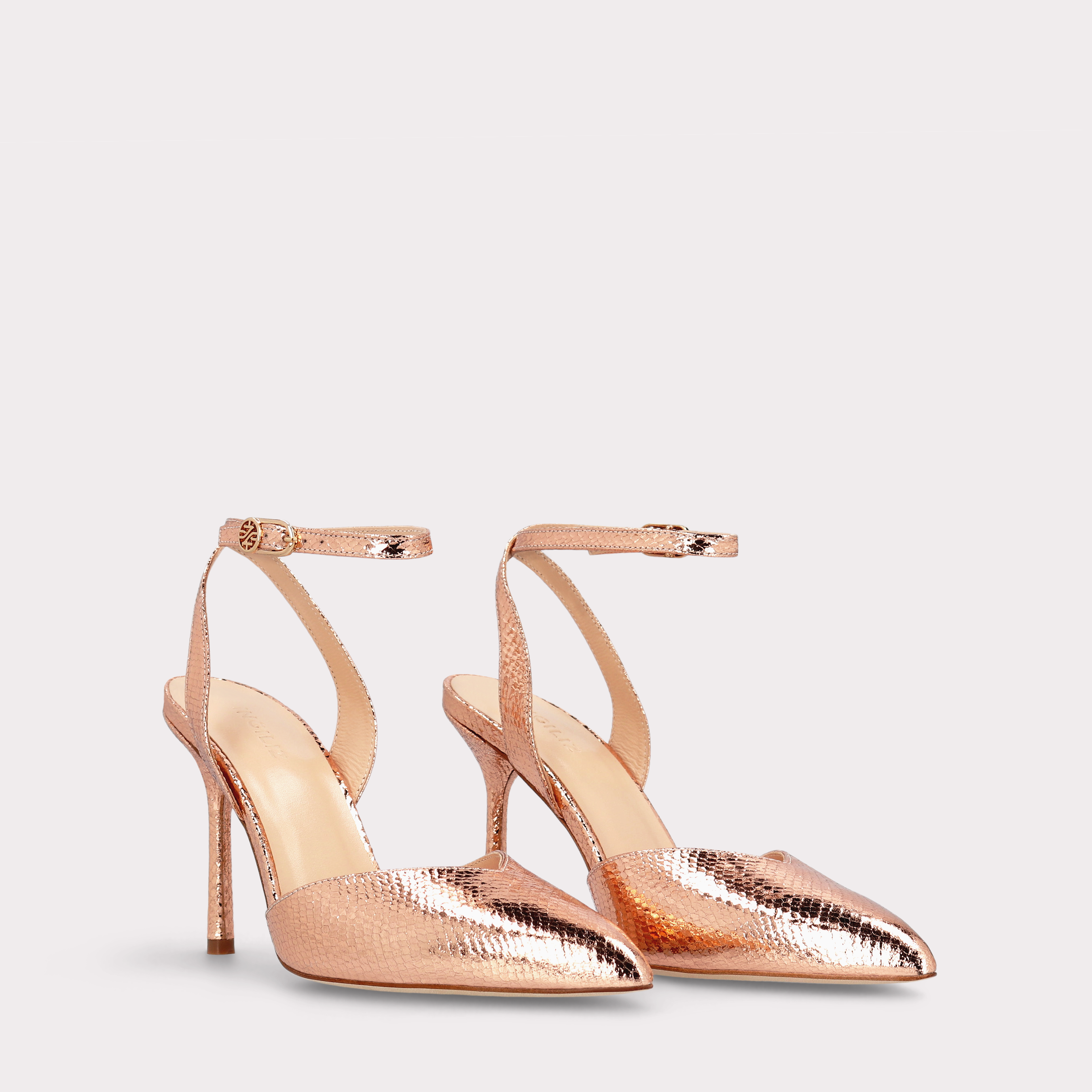 ABA 13 ROSE GOLD LEATHER PUMPS
