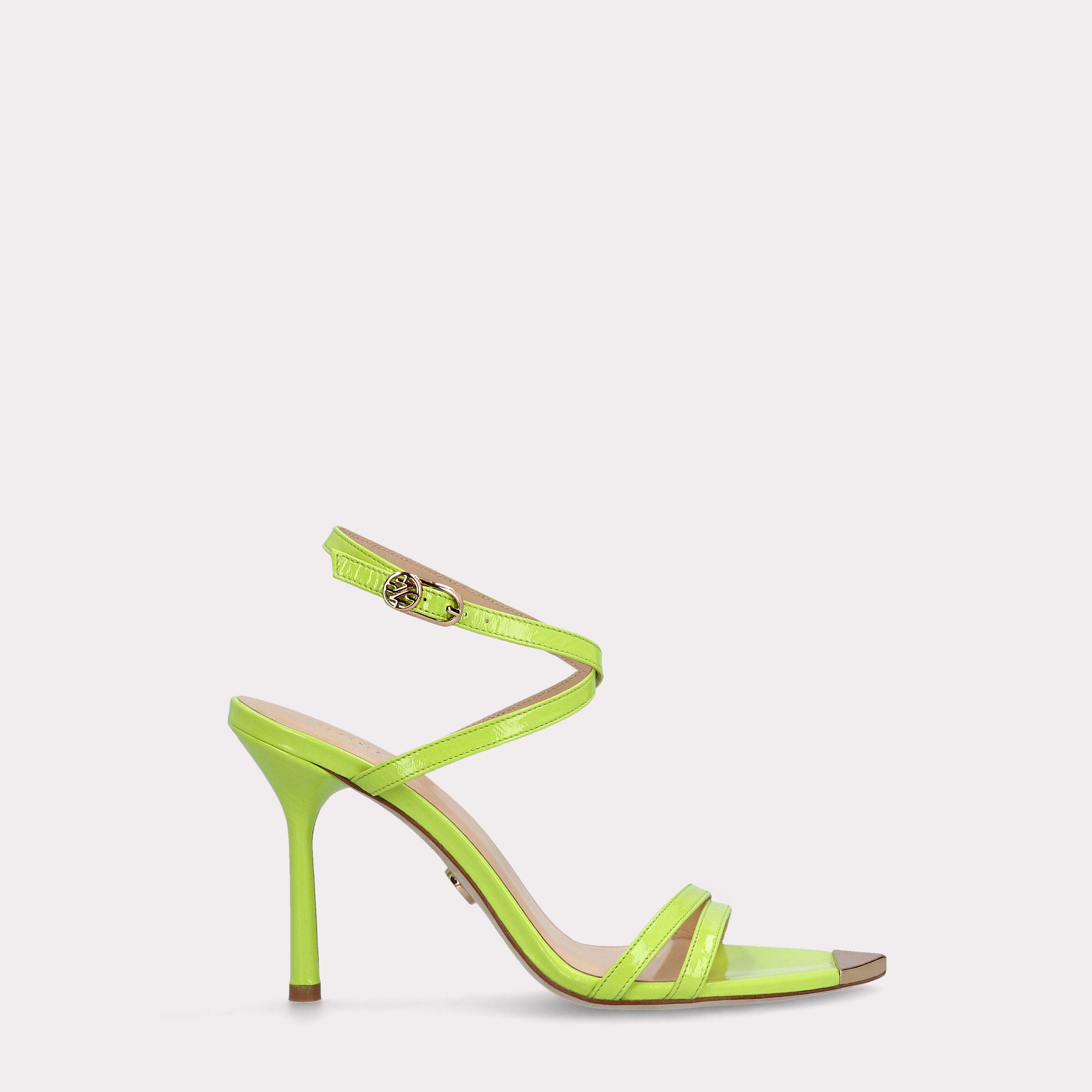 ANNY 10 POISON GREEN LEATHER SANDALS
