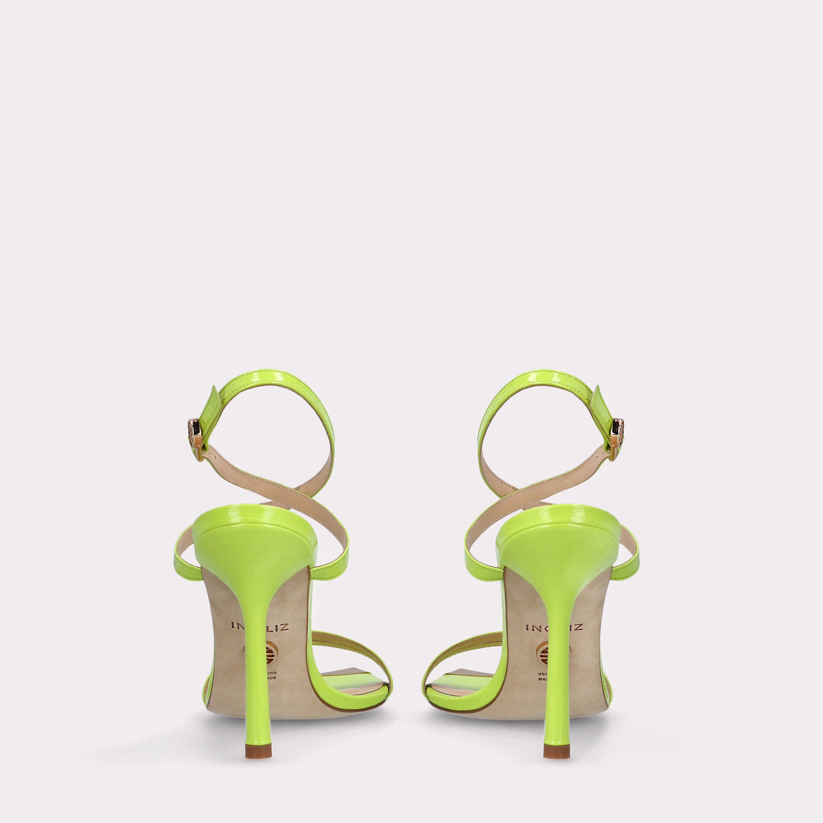ANNY 10 POISON GREEN LEATHER SANDALS