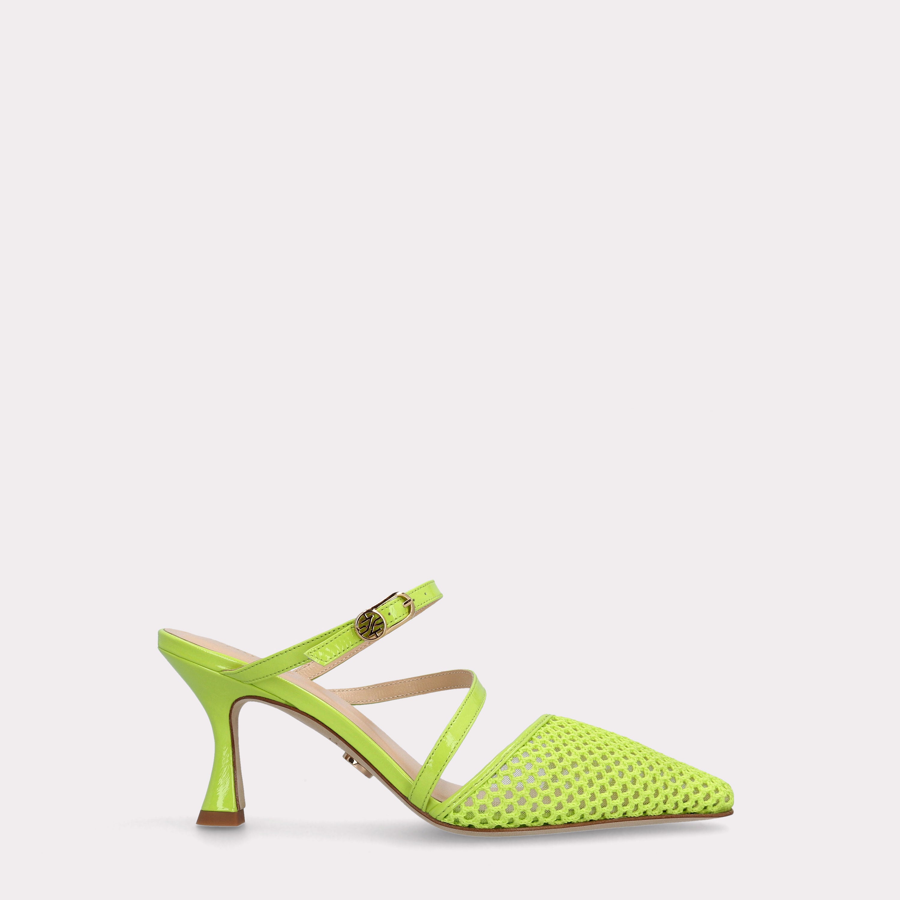 BECKA 08 GREEN MESH AND GREEN LEATHER SANDALS