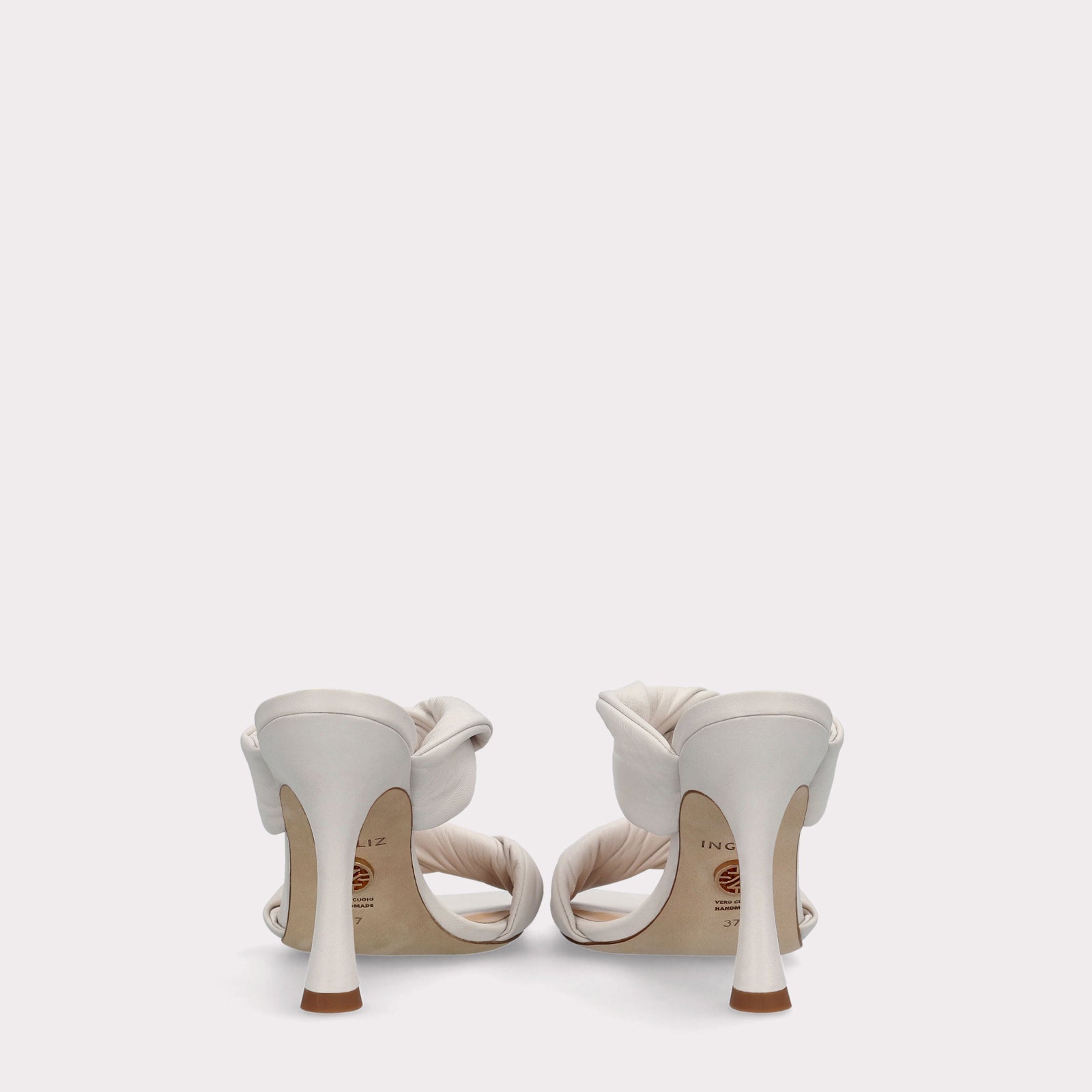 BETTY 30 IVORY LEATHER SANDALS