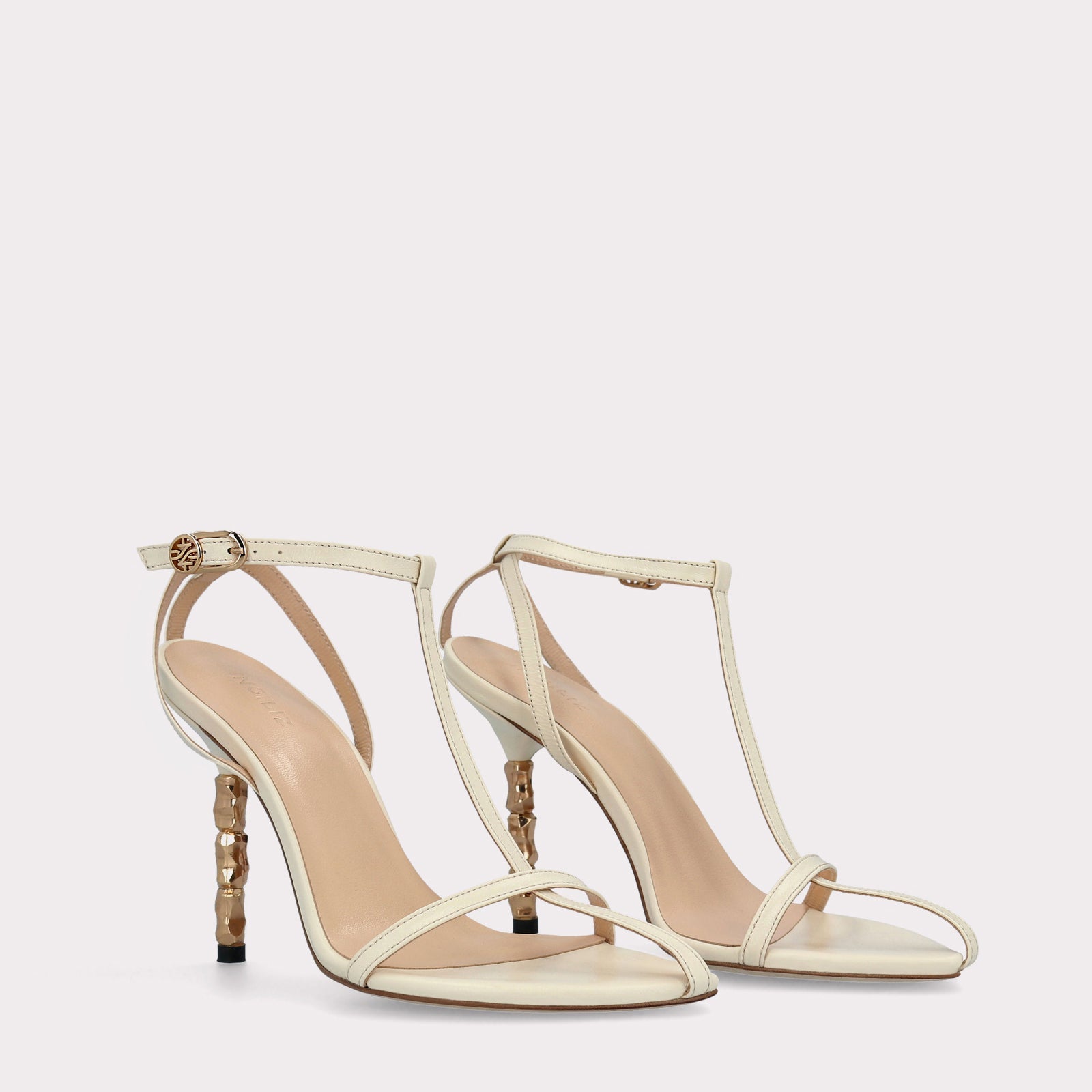 ADA 13 IVORY LEATHER SANDALS